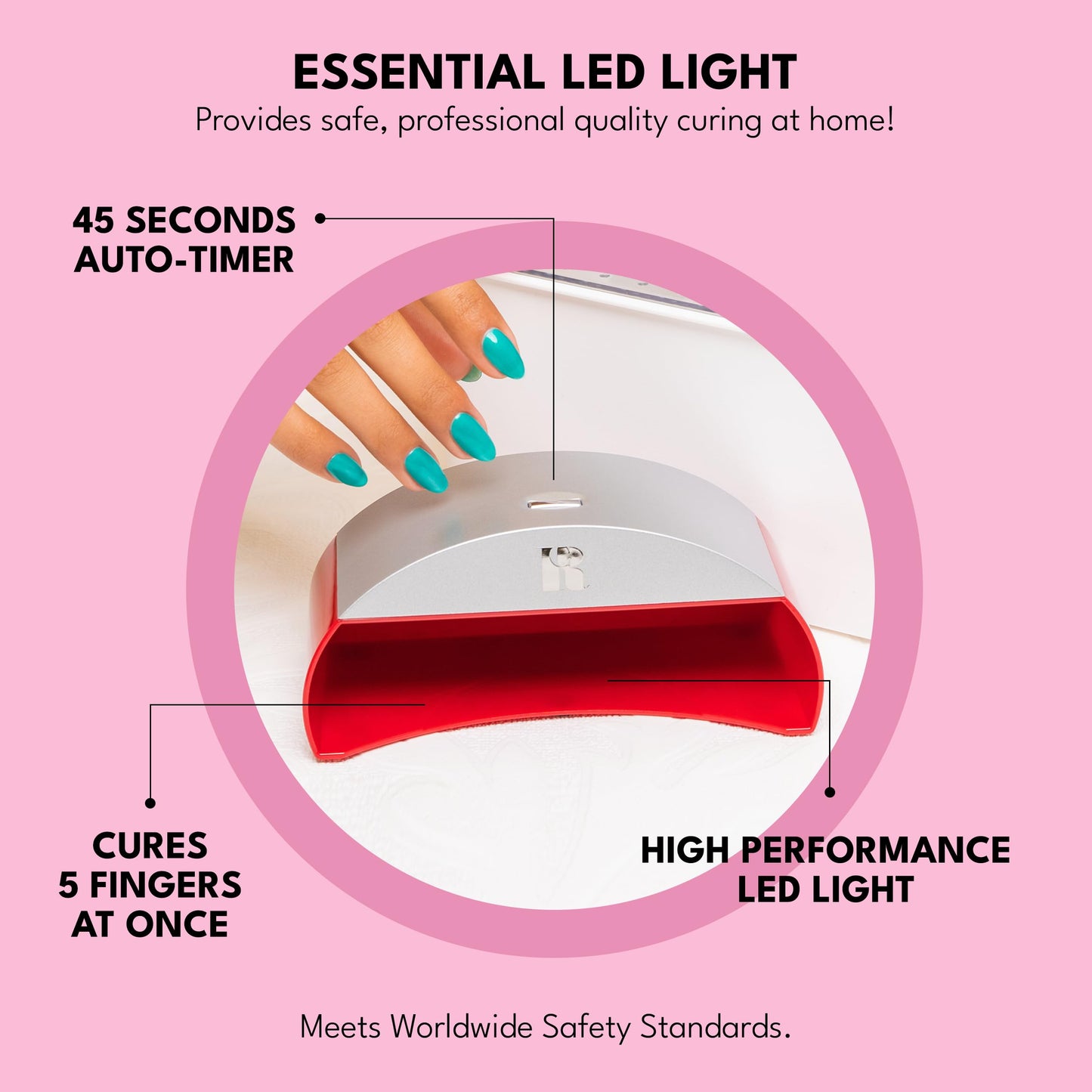 RC Red Carpet Manicure Fortify & Protect Kit - Complete Gel Nail System with LED Light. Long-Lasting, Chip-Free, Glossy Nails, Nail Care, Strong, Chip-Resistant (Fortify & Protect Essentials Kit)