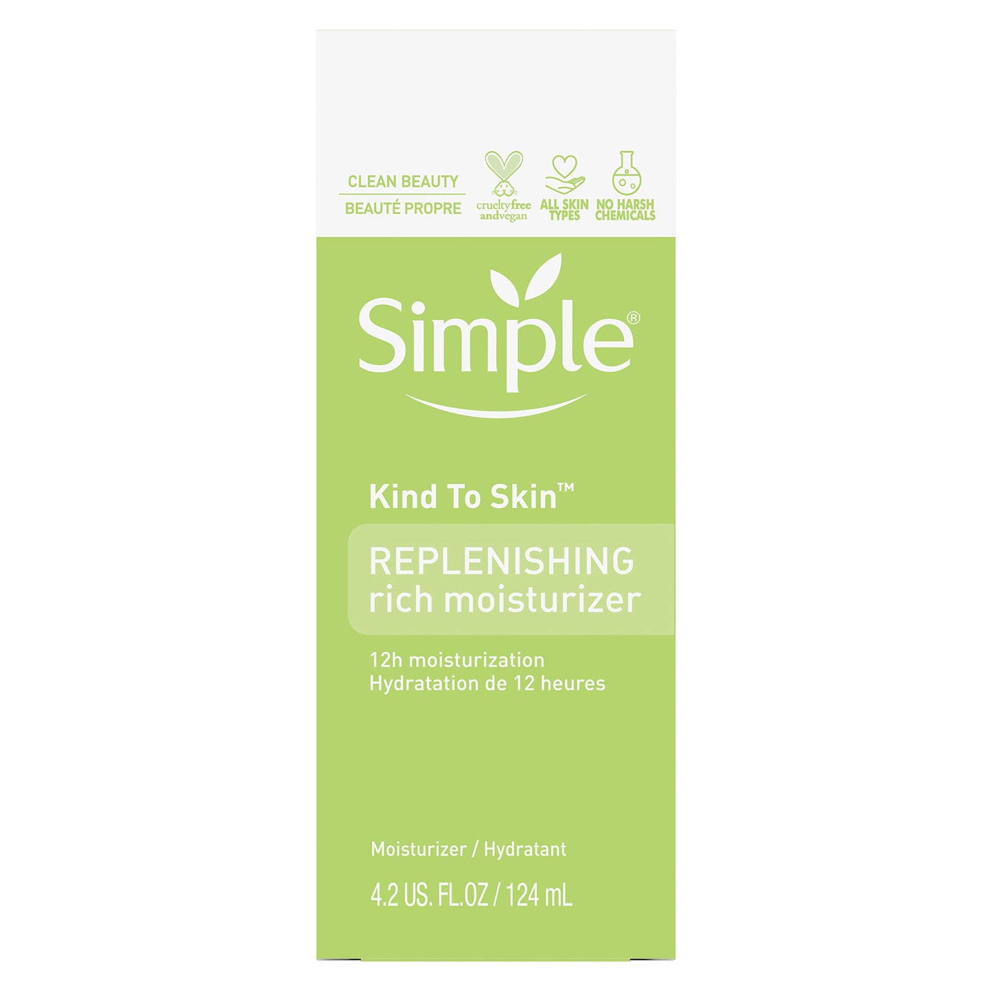 Simple Kind to Skin Face Moisturizer For Sensitive Skin Replenishing Rich 12-Hour Moisturization for All Skin Types 4.2 oz