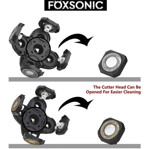 FOXSONIC 3 Pcs 5 Blades Universal Head Shaver replacement Heads for Head Shaver, Compatible mainstream shaver brands, head shaver replacement blades, Electric shaver replacement heads