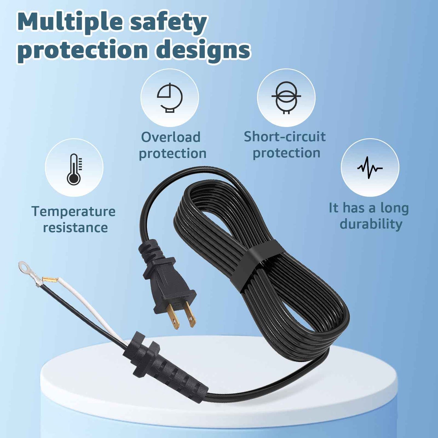 Hair Clippers Cord Replacement for Andis T-Outliner (2-Wire) – Compatible with GO & GTO Models