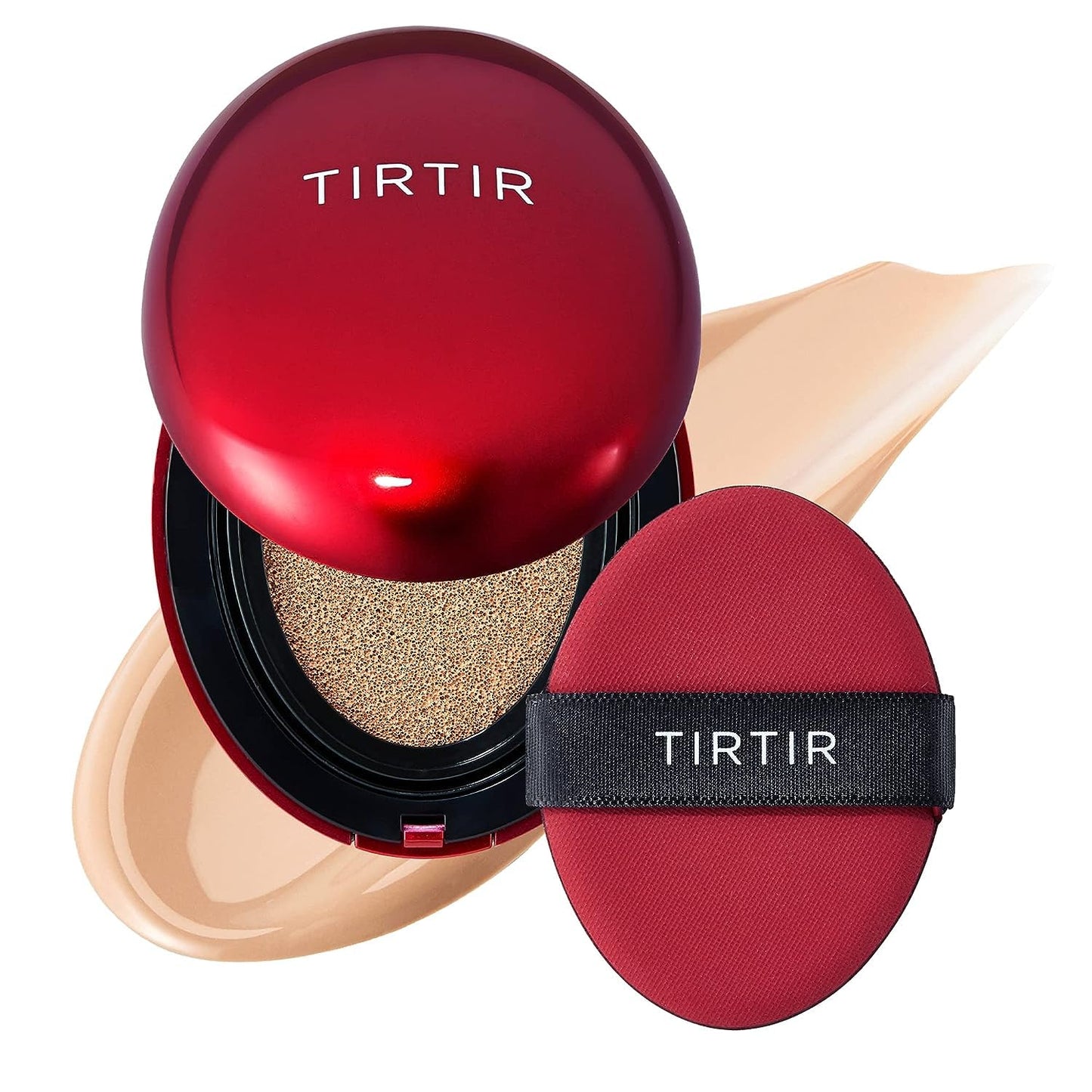 TIRTIR Mask Fit Red Cushion Foundation | Full coverage, Weighless, Skin fit, Satin Glow Finish, Korean cushion foundation (#23N Sand, 0.63 Fl Oz (Pack of 1))