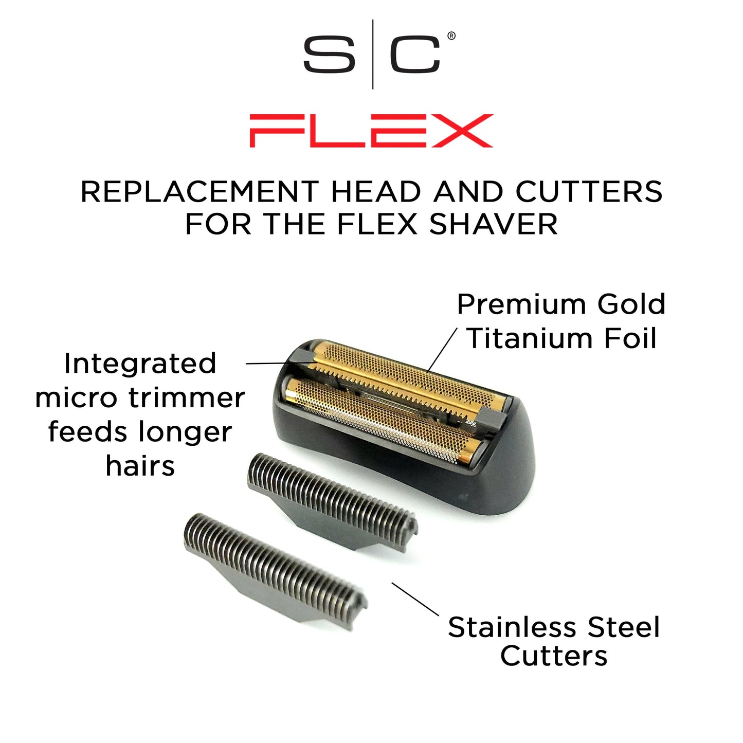 StyleCraft Replacement Flex Foil Shaver Cutter Blades Compatible with Flex Shaver only