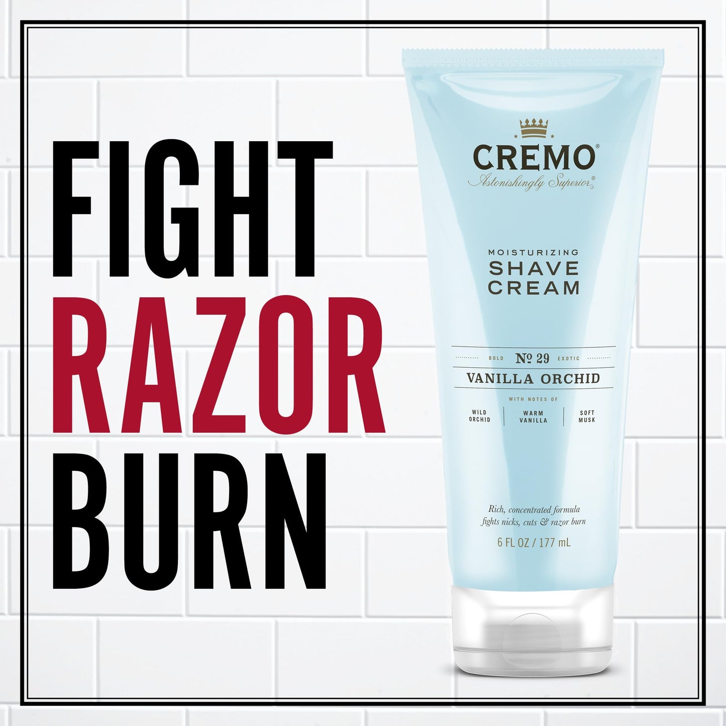 Cremo Vanilla and Orchid Moisturizing Shave Cream, Astonishingly Superior Ultra-Slick Shaving Cream for Women Fights Nicks, Cuts and Razor Burn, 6 Fl Oz (2 Pack)