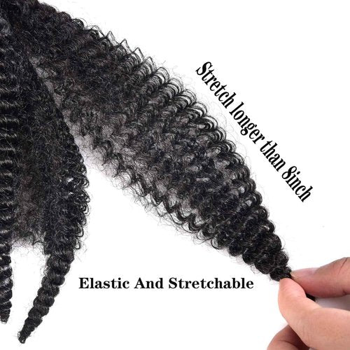 6Packs Marley Hair for Twists 8Inch Short Braiding Hair Afro Kinky Twist Crochet Braids Synthetic Fiber Hair Extensions for Women(1B#)
