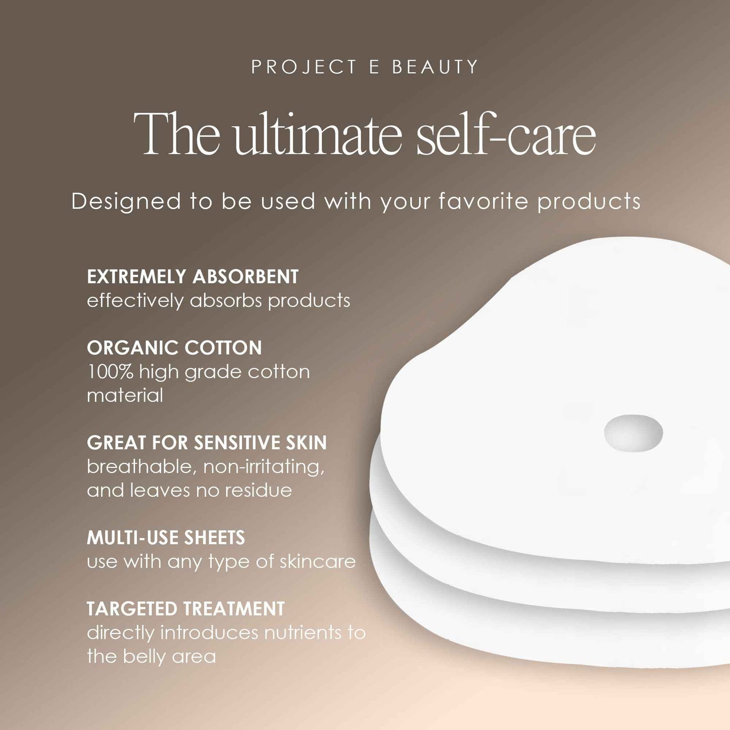 100pcs Disposable DIY Non-Woven Belly Sheet Paper by Project E Beauty | Belly Sheet Mask | Ultra Thin Cotton | for Home & Spa Salon Use | Skin Firming & Hydrating Treatments (100, Belly Shaped)