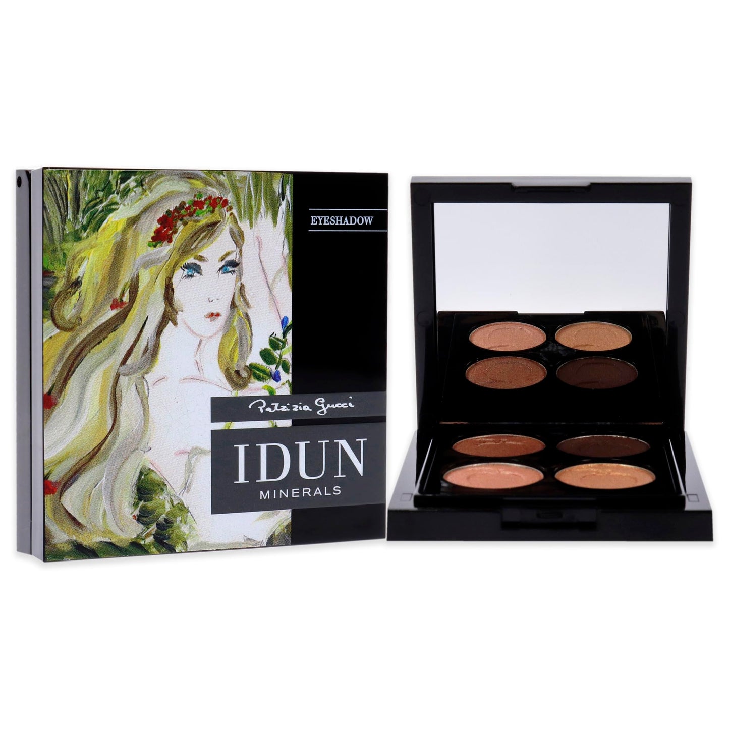 IDUN Minerals Eyeshadow Quad Palette, Brunkulla - Matte & Shimmer Shades - Highly Pigmented Intense Color - 100% Vegan, Highly Purified, Safe for Sensitive Eyes - Browns, Gold, Pink - 0.14 oz