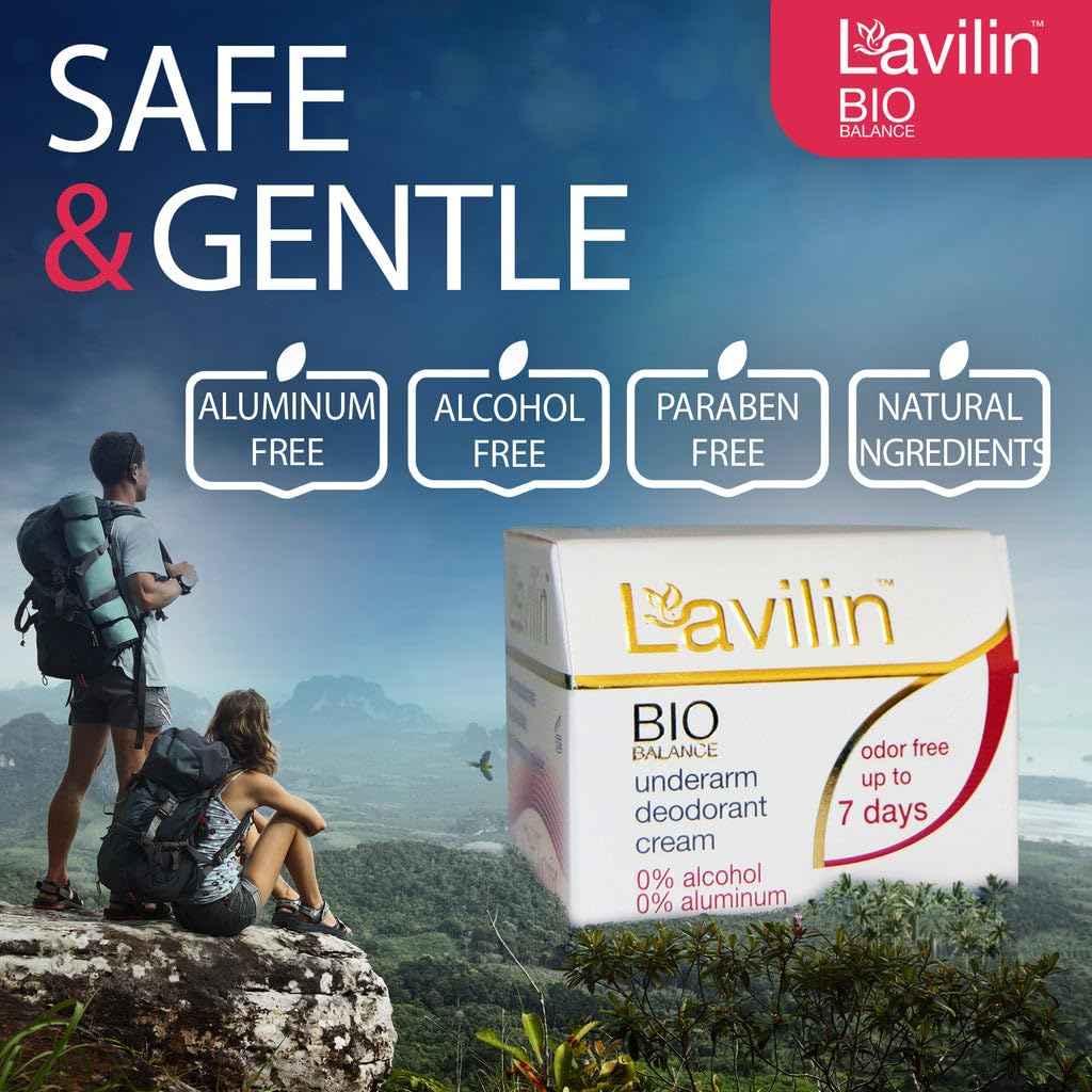 Lavilin Bio Balance Underarm Deodorant Cream, Up to 7 Days Odor Free (2 Pack)