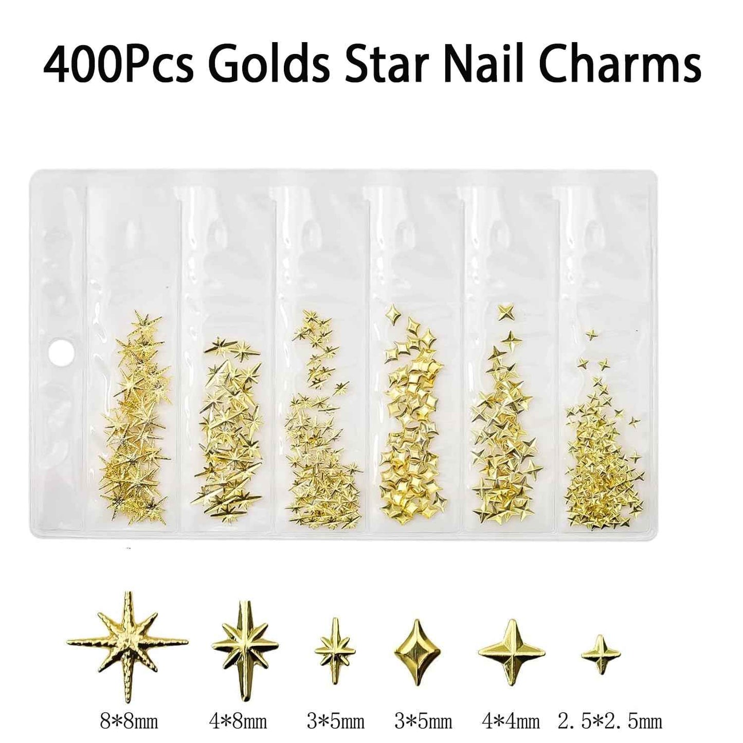 800Pcs Nail Charms - TemBelle Star Nail Charms Bulk Set Nail Art Rhinestones Accessories Supplies