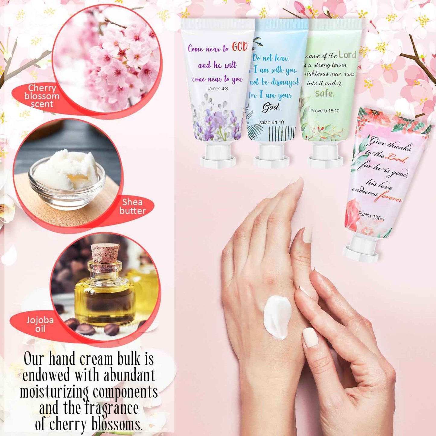 Landhoow 72 Pack Christmas Christian Hand Cream Bulk for Women Thanksgiving Bible Travel Hand Lotion Set Religious Bible Verse Gift for Employee Coworker Team Church Wedding Homeless