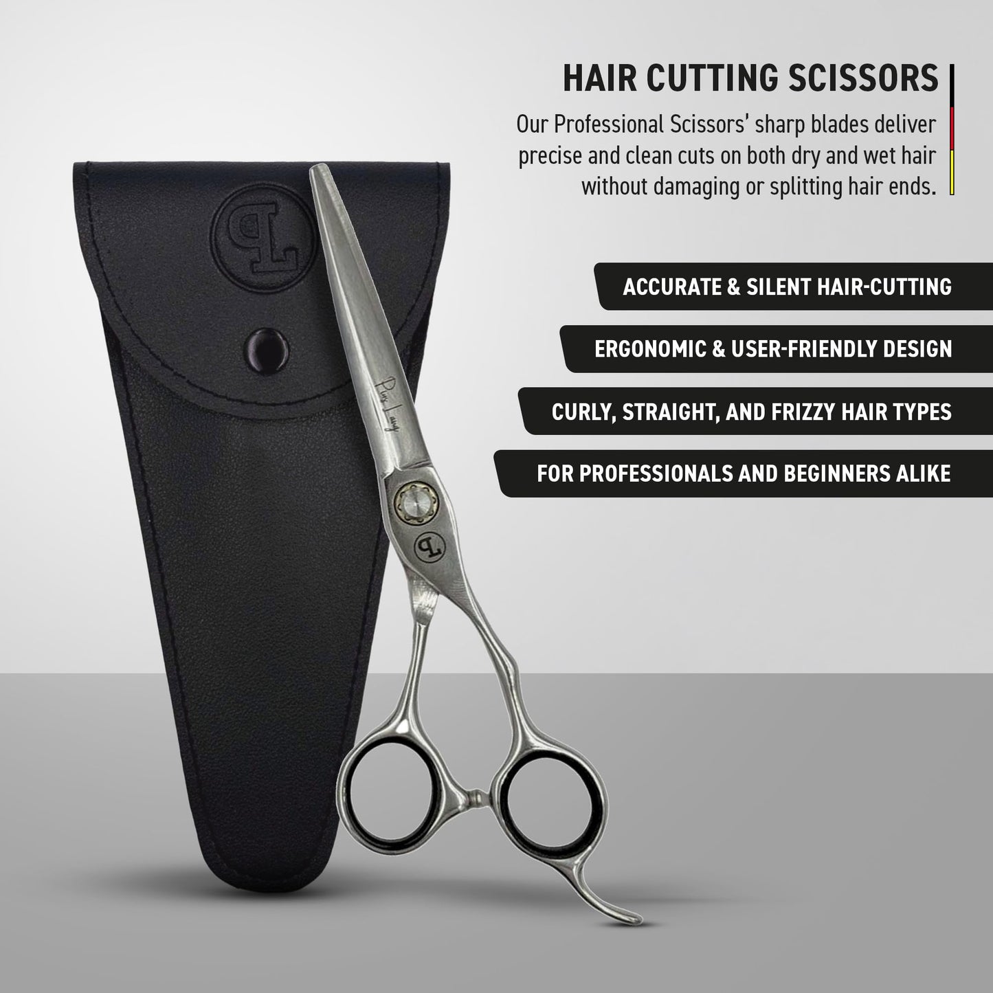 PIUS LANG - Professional Hair Cutting Scissors - Sharp Trimming Scissors for Haircuts 440A Stainless Steel - Hair Salon Supplies, Hair Styling Tools & Appliances for Men & Women