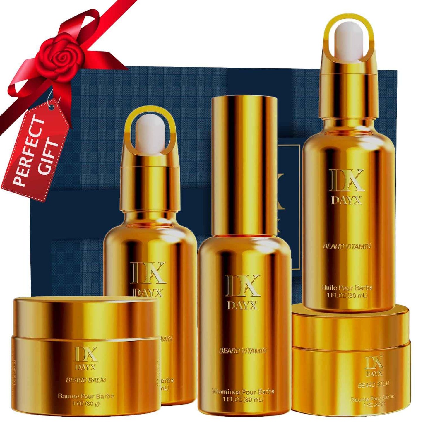 Beard Kit for Black Men: Beard Care Kit w/Balm, Oil & Vitamin Spray, All-Natural Ingredients for Men Grooming and Care, Ideal Fathers Day Birthday & Valentines Day Gifts for Him