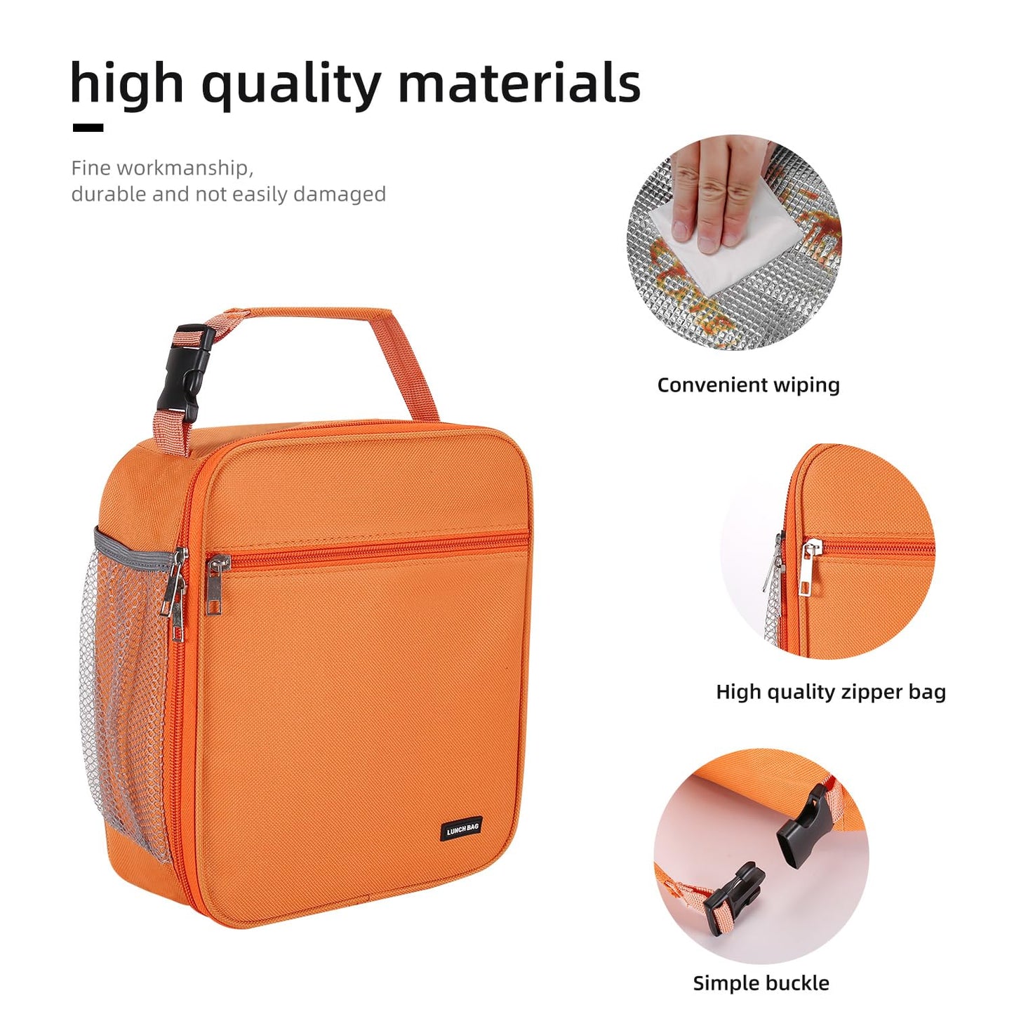 AYEANY Lunch box Lunch bag for men women Lunchbox Lunch bags Insulated Lunch bag Lunch box cooler (Orange)