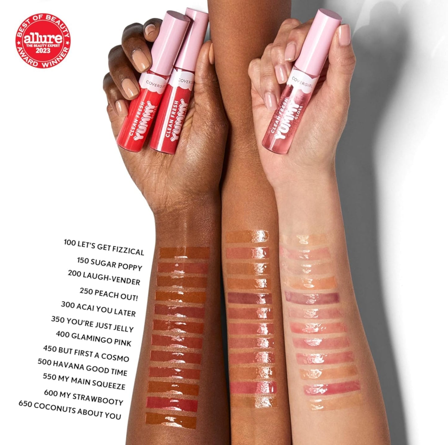 COVERGIRL Clean Fresh Yummy Gloss – Lip Gloss, Sheer, Natural Scents, Vegan Formula - Sugar Poppy