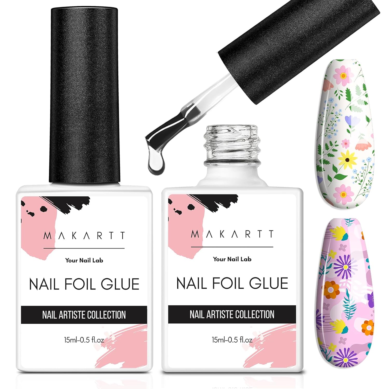 Makartt Nail Foil Glue Gel - Strong Adhesion Transfer Gel for Nail Art, 15ML