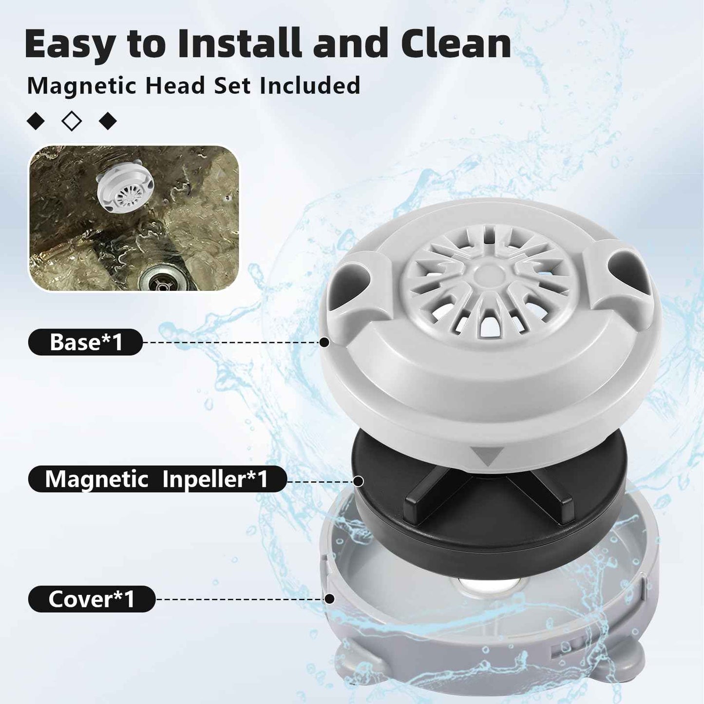 Yobfo Magnetic Jet Head BF-004 for LURACO Jet Motor Pedicure spa Tubs Chair,Contains Propeller and Cover, 4-pin