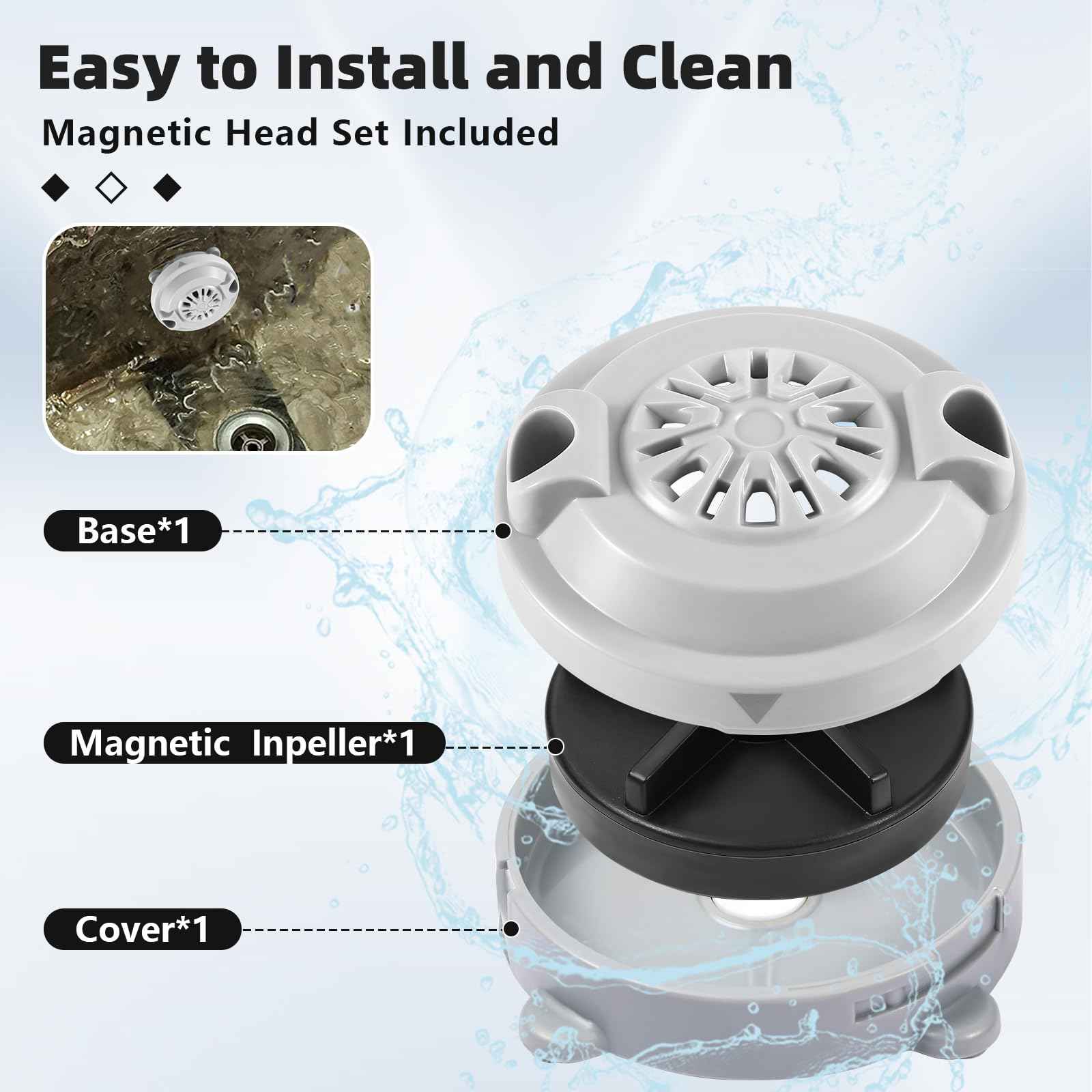 Yobfo Magnetic Jet Head BF-004 for LURACO Jet Motor Pedicure spa Tubs Chair,Contains Propeller and Cover, 4-pin