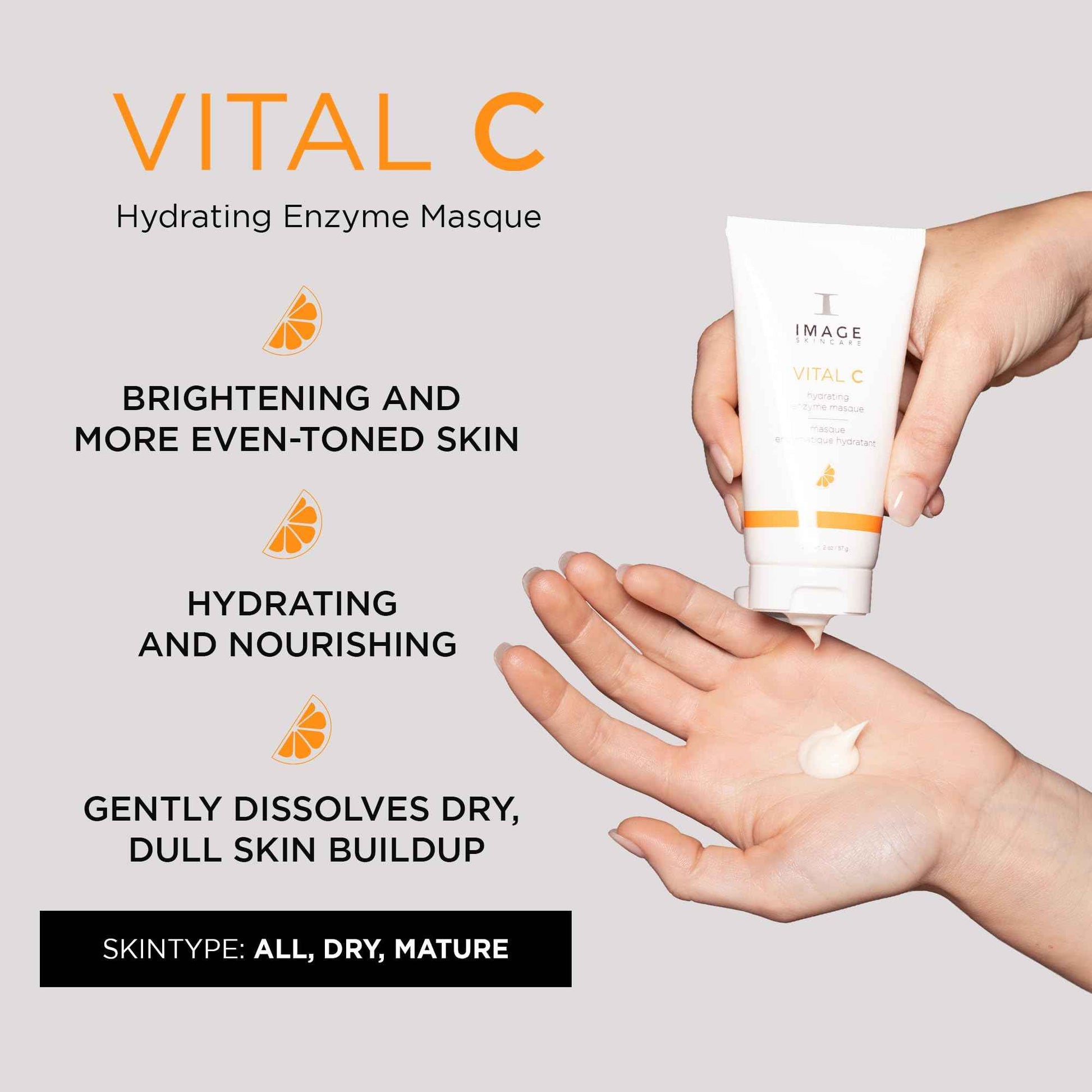 IMAGE Skincare, VITAL C Hydrating Enzyme Masque, Brightening Facial Mask with Vitamin C and Hyaluronic Acid, 2 oz