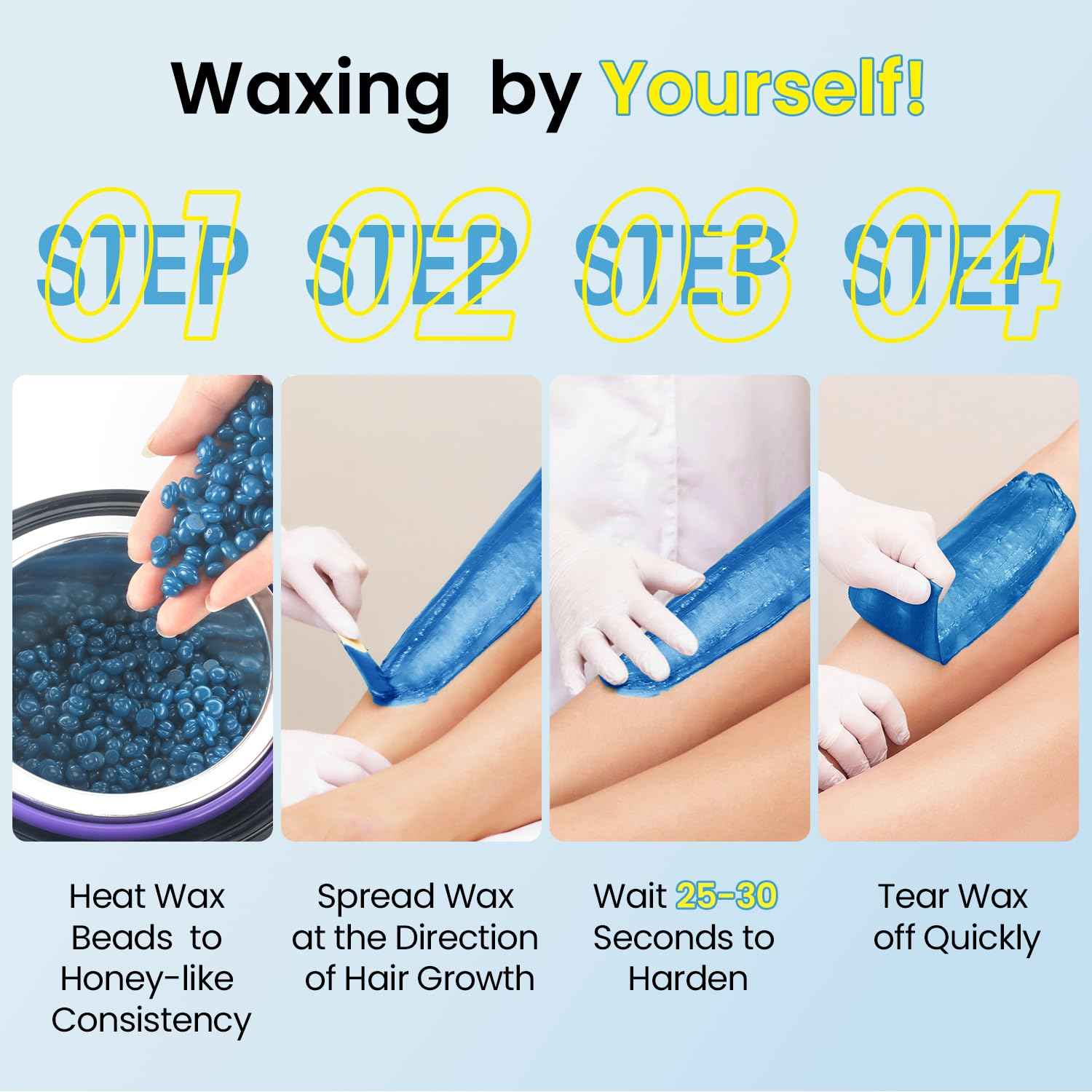 Hard Wax Beads for Hair Removal, Wax Beads for Waxing Kit for Women Men, Waxing Beads for Sensitive Skin﻿(35.27 Ounce)