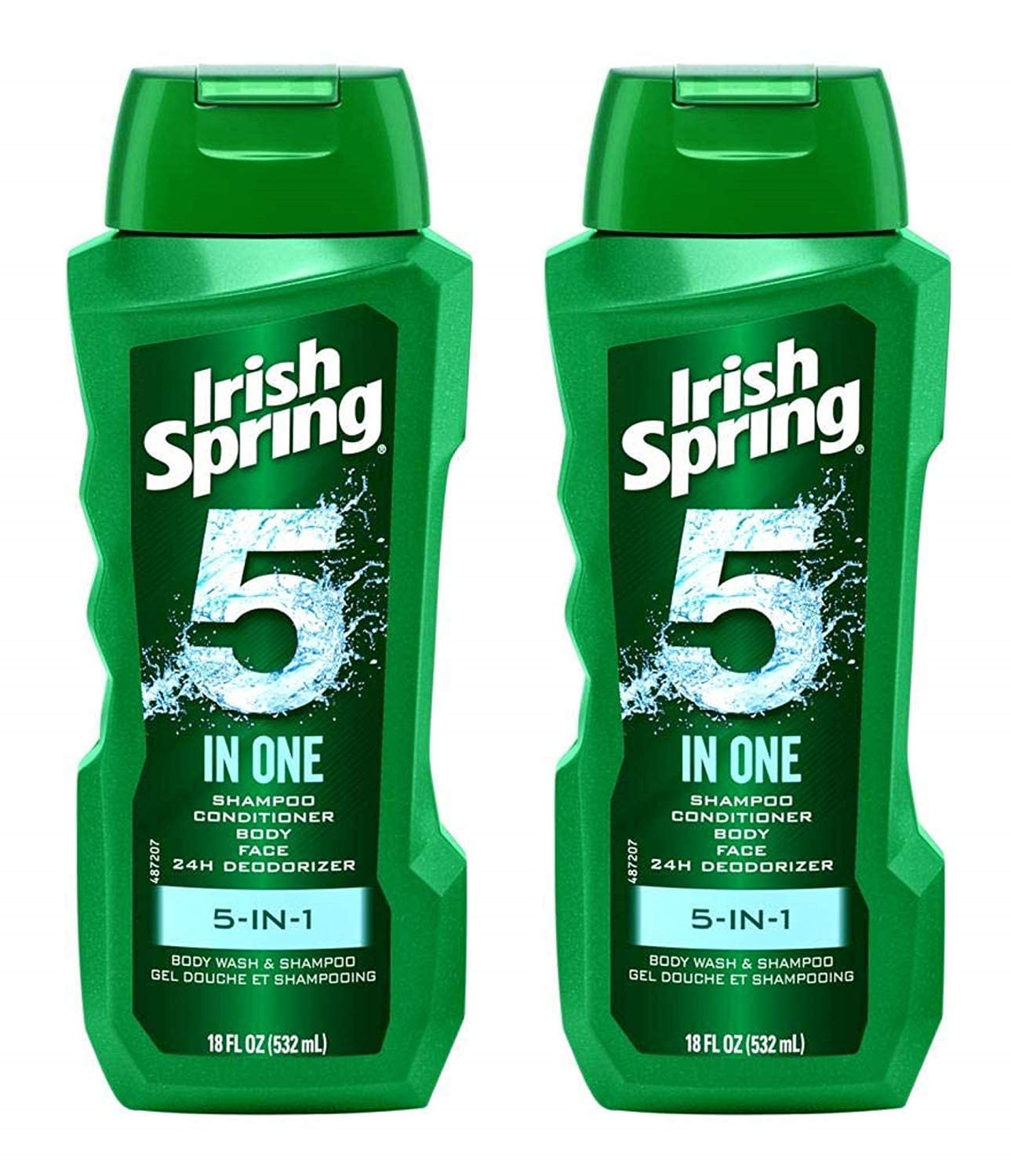 Irish-Spring 5-in-1 Shampoo, Conditioner, Body Wash, Face Wash and Deodorizer, 18 oz (Pack of 4)