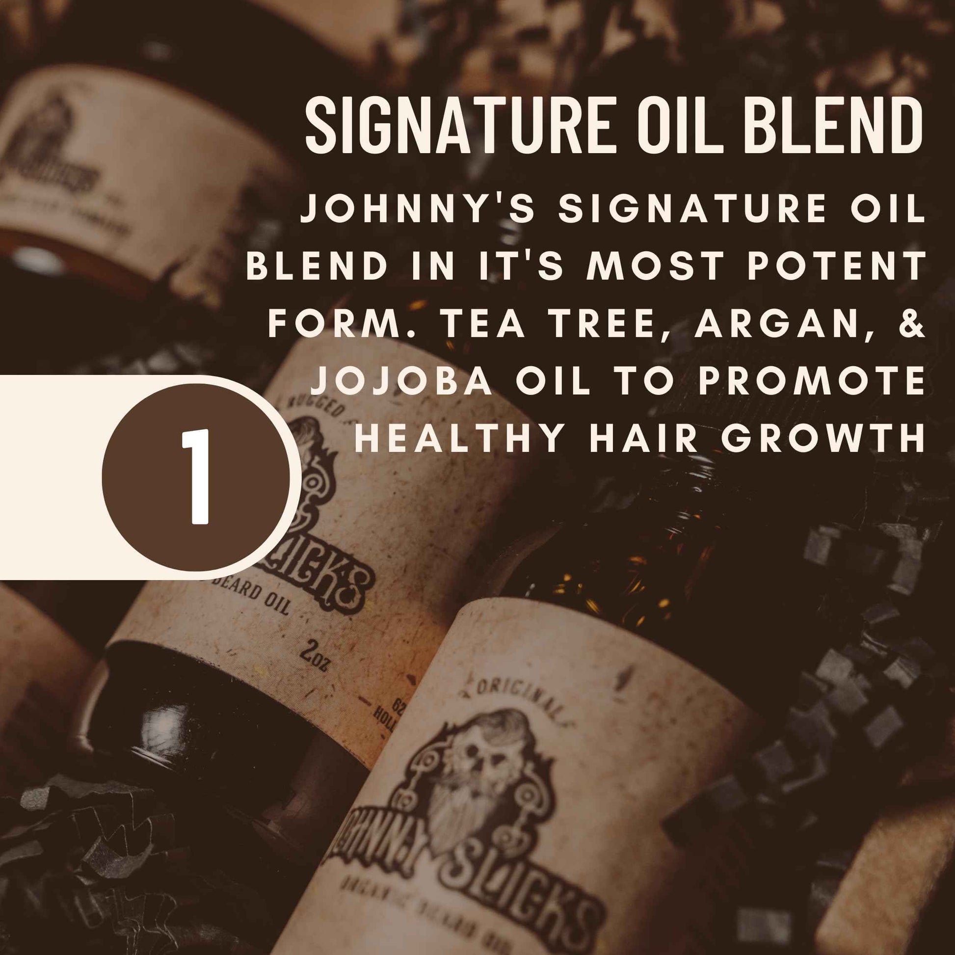 Johnny Slicks Organic Beard Oil | Moisturizes, Reduces Dry Skin & Itch | US Made, Veteran Owned (Chemical-free w/Tea Tree, Jojoba, Coconut & Argan), Original