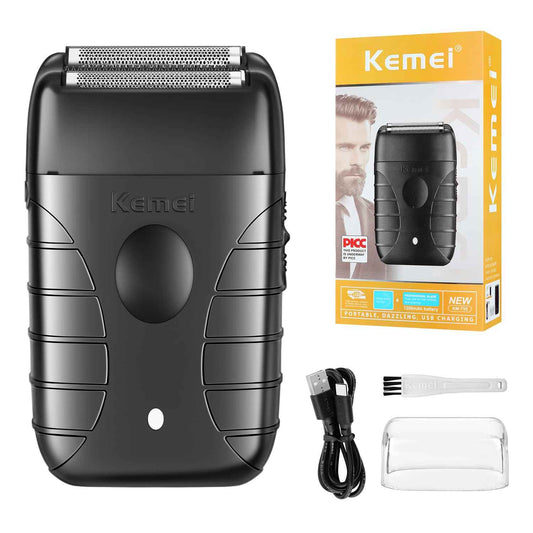 KEMEI Professional Electric Foil Shaver for Men, Beard Trimmer & Men's Grooming Tool, Foil Shaving and Bald Head Precision Trimmer. Cordless and Rechargeable with USB. Gifts for Men