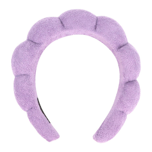 Araluky Women Spa Headband, Purp1e - Soft & Comfy Spongy Hairband for Washing Face, Makeup, Skincare, Yoga, Sports, Unique Fluffy Design for Her