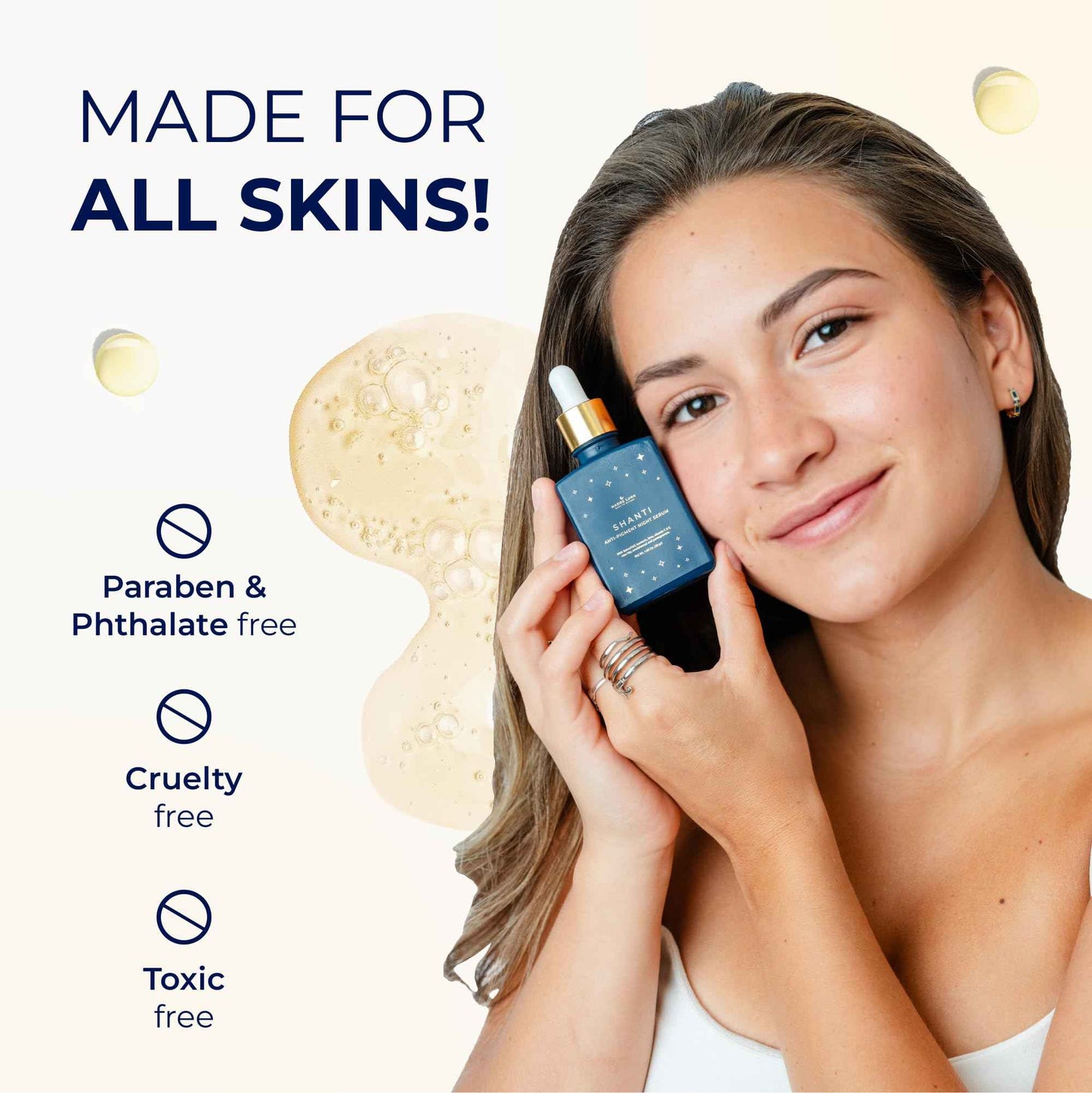 Madre Luna SHANTI - Night Facial Oil Serum, Deep Hydration, Anti-Pigmentation with Bakuchiol Oil (Natural Retinol), Anti-Aging, Ideal for All Skin Types - Face Oil