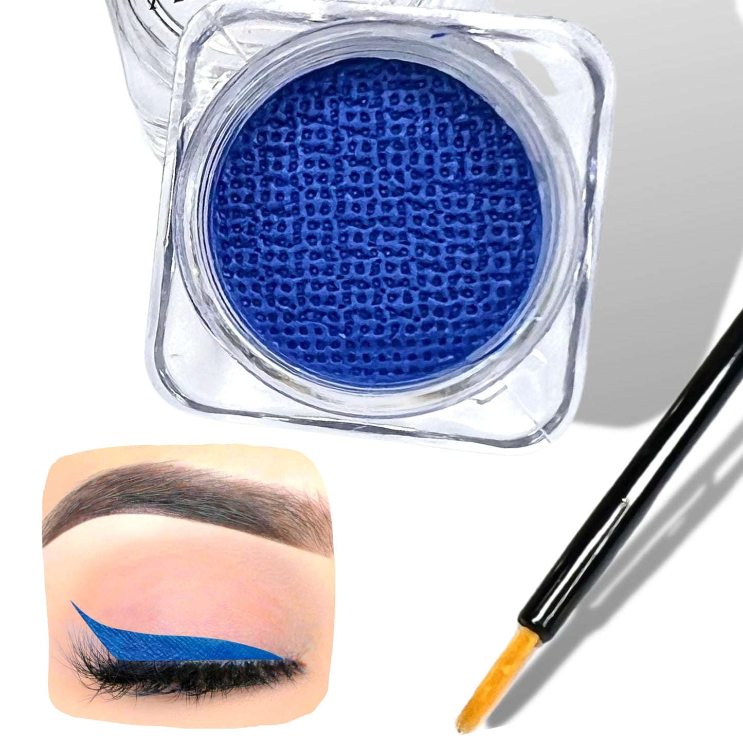 Wet Liners Parent- Cake Eyeliner with Applicator Brush - Water Activated Dry Pressed Eyeliner - Long-Lasting, Vibrant Color, Smudge Resistant - Vegan Cruelty Free Paraben Free (Bright Blue)