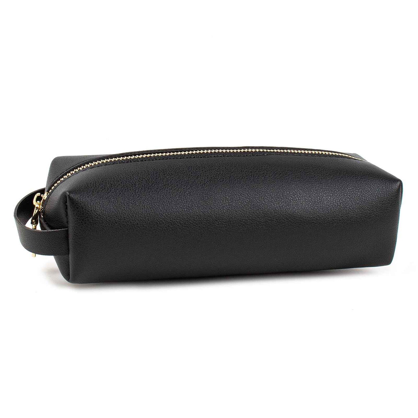 FFpaw Travel Makeup Bag, Slim Makeup Brush Bag Small Makeup Bag for Purse Leather Brush Holder Bag Portable Cosmetic Case Travel Toiletry Bag with Zipper Car Essentials for Women Girls