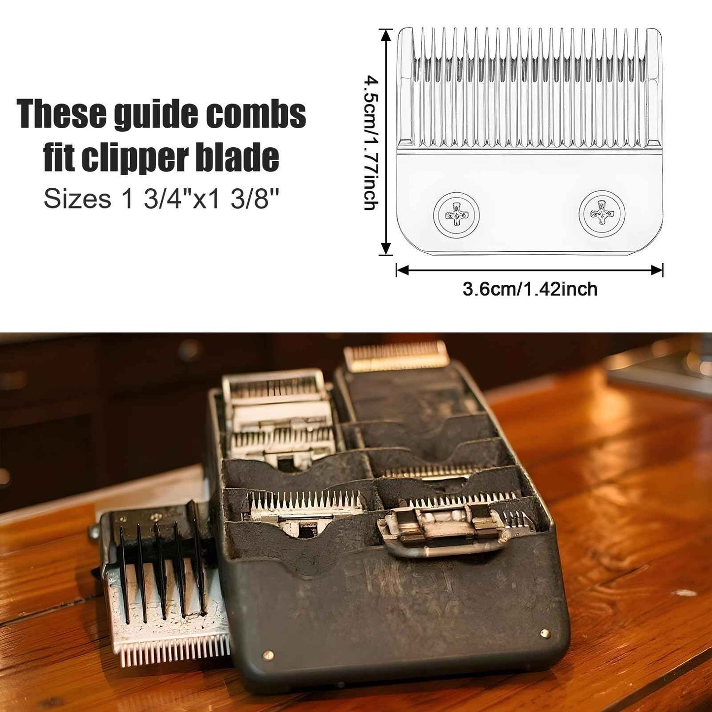 8pcs 3 Inches Hair Clipper Guards,Gray Hair Clipper Combs Guides,1 & 1/4" 1 & 1/2" 2",# NO.16 NO.12 NO.10 Compatible with Wahl Most Hairs Clippers