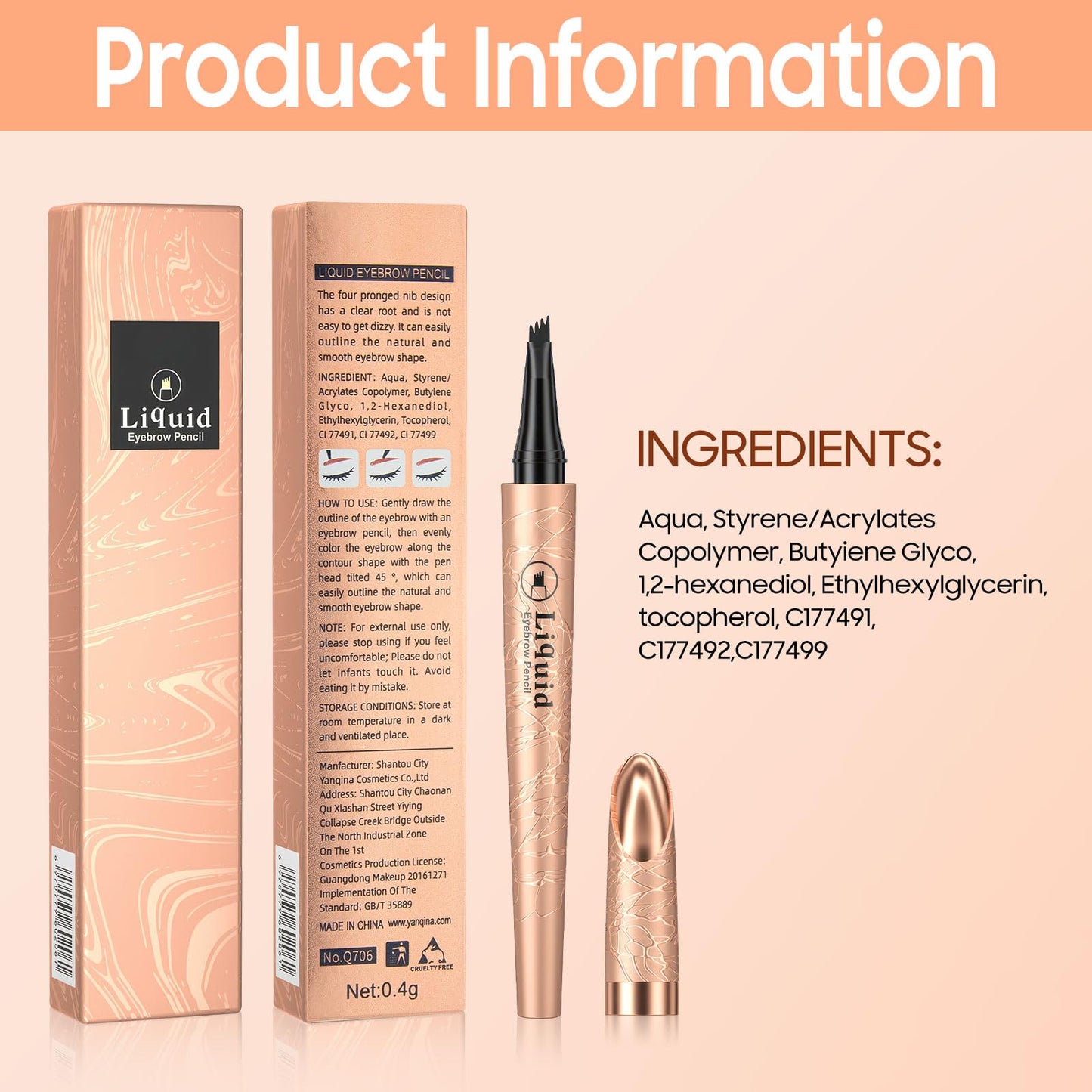 2024 New Magic 4-Tip Eyebrow Pencil - Upgraded 3D Long-Lasting Waterproof Microblading Eye brow Pencil Contouring Pen, Creating Natural Looking Brows Effortlessly (Dark Brown,02#)