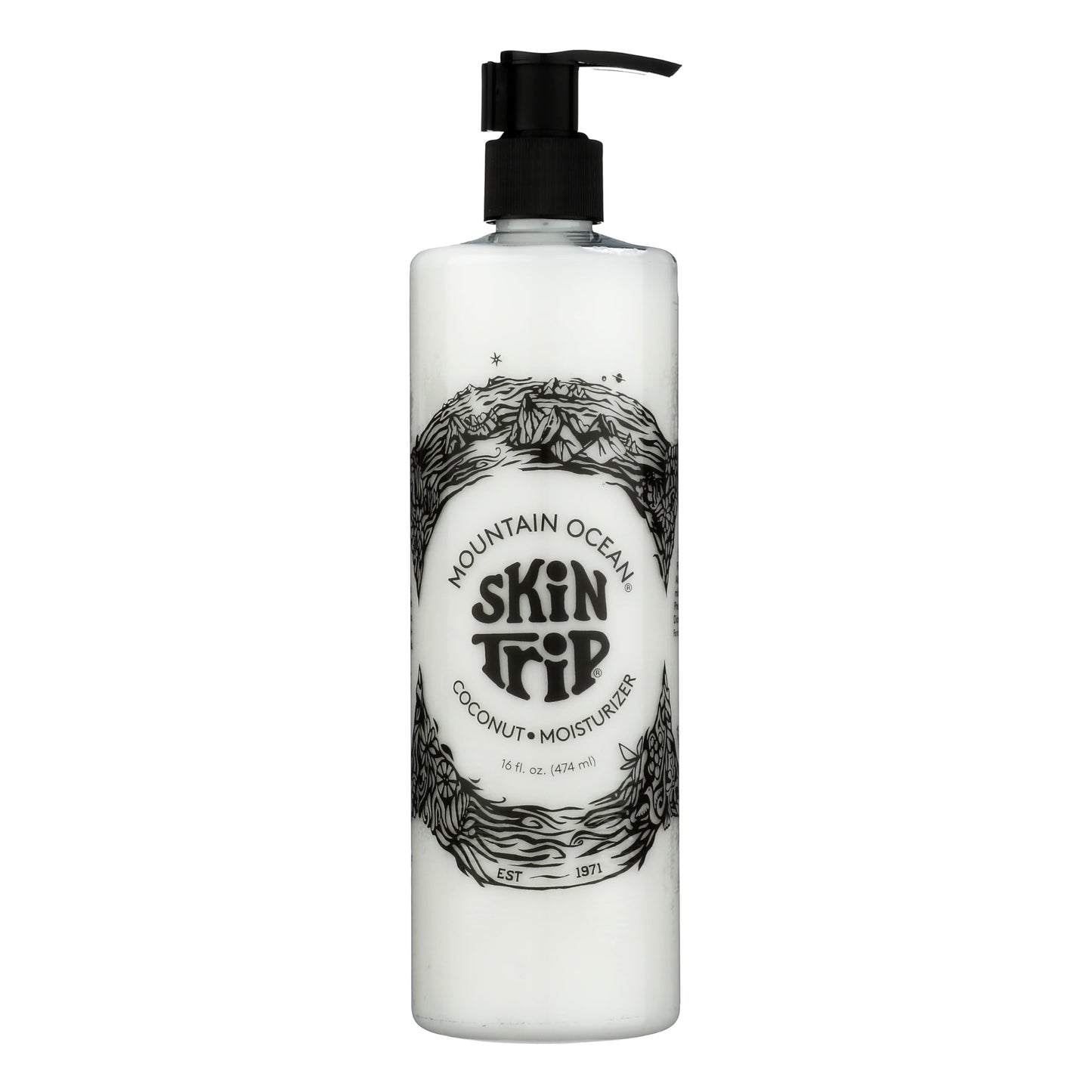 Mountain Ocean Skin Trip Coconut Body Lotion, 16 Oz Pump, Lightweight, Fast Asborbing Moisturizer for Women and Men, with Coconut Oil, Aloe Vera, & Lanolin