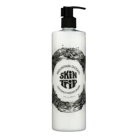 Mountain Ocean Skin Trip Coconut Body Lotion, 16 Oz Pump, Lightweight, Fast Asborbing Moisturizer for Women and Men, with Coconut Oil, Aloe Vera, & Lanolin