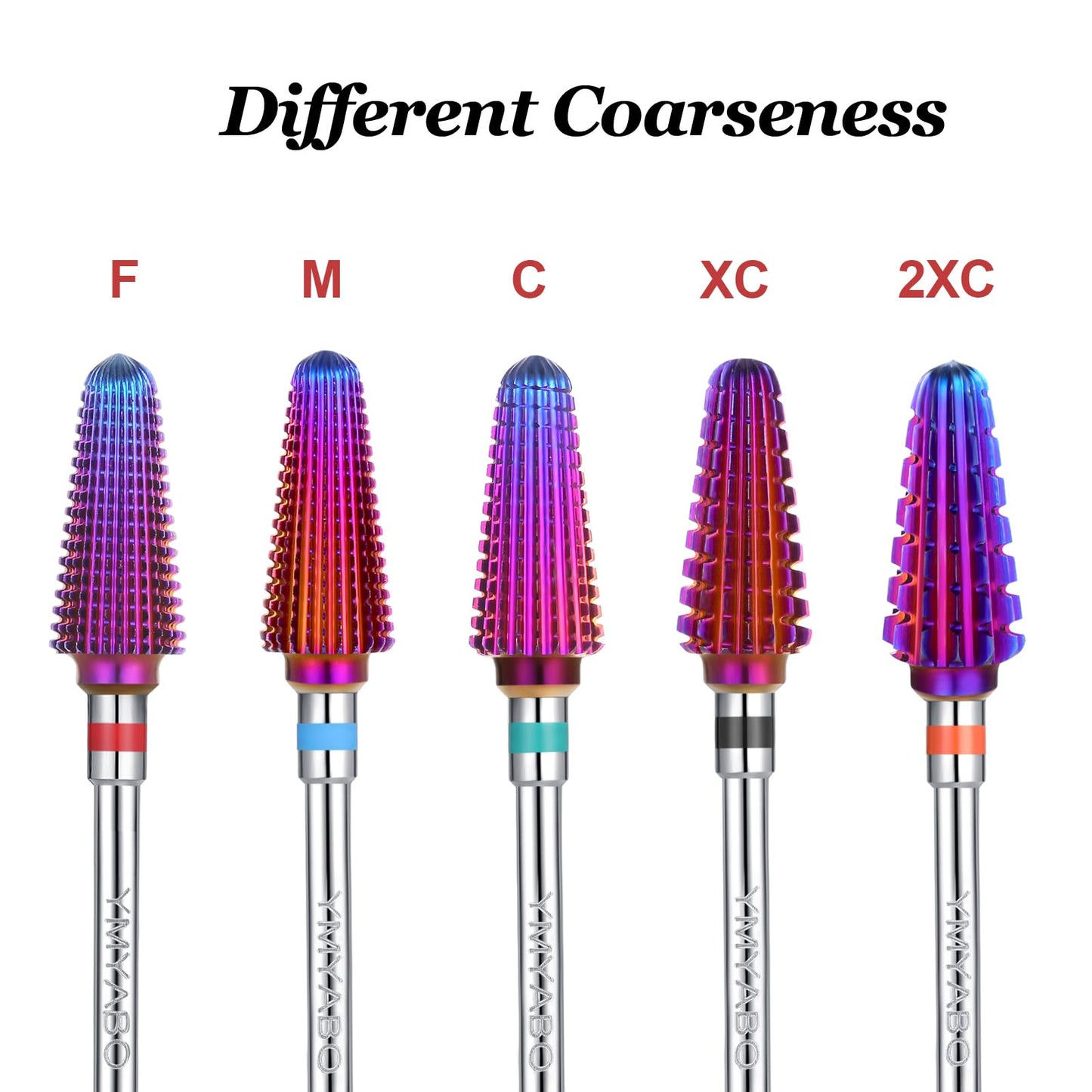 YMYABO Nail Drill Bit,Professional 3/32" Purple Tornado Carbide Tungsten Multifunction Bits， Fast Remove for Hard Gel and Acrylic, Manicure Pedicure Cuticle Nail Polishing Tool-2XC