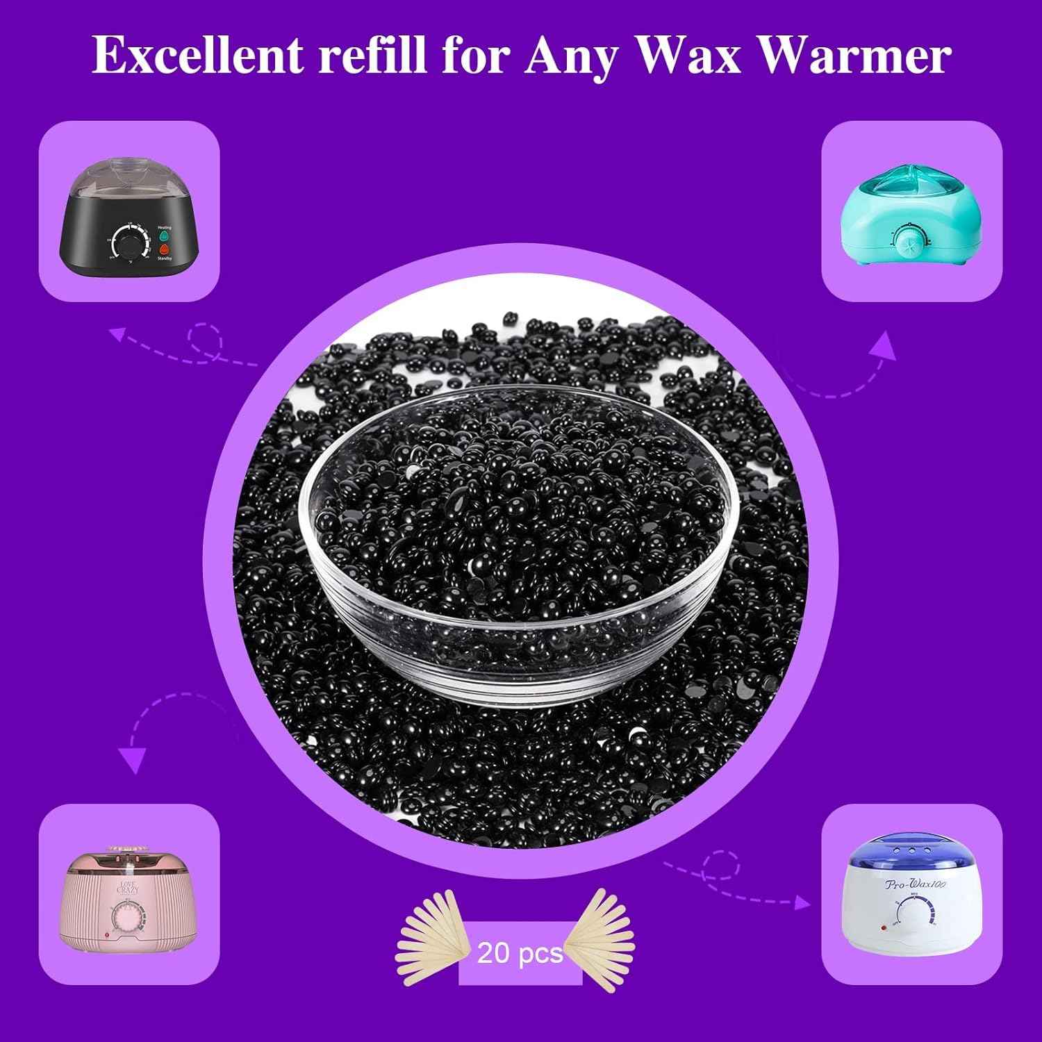 Wax Beads, 3.3pounds Hard Wax Beads Bulk for Hair Removal, Face Brazilian for Bikini, Leg, Underarm, Wax Beans At Home Waxing Kit (Black Currant)