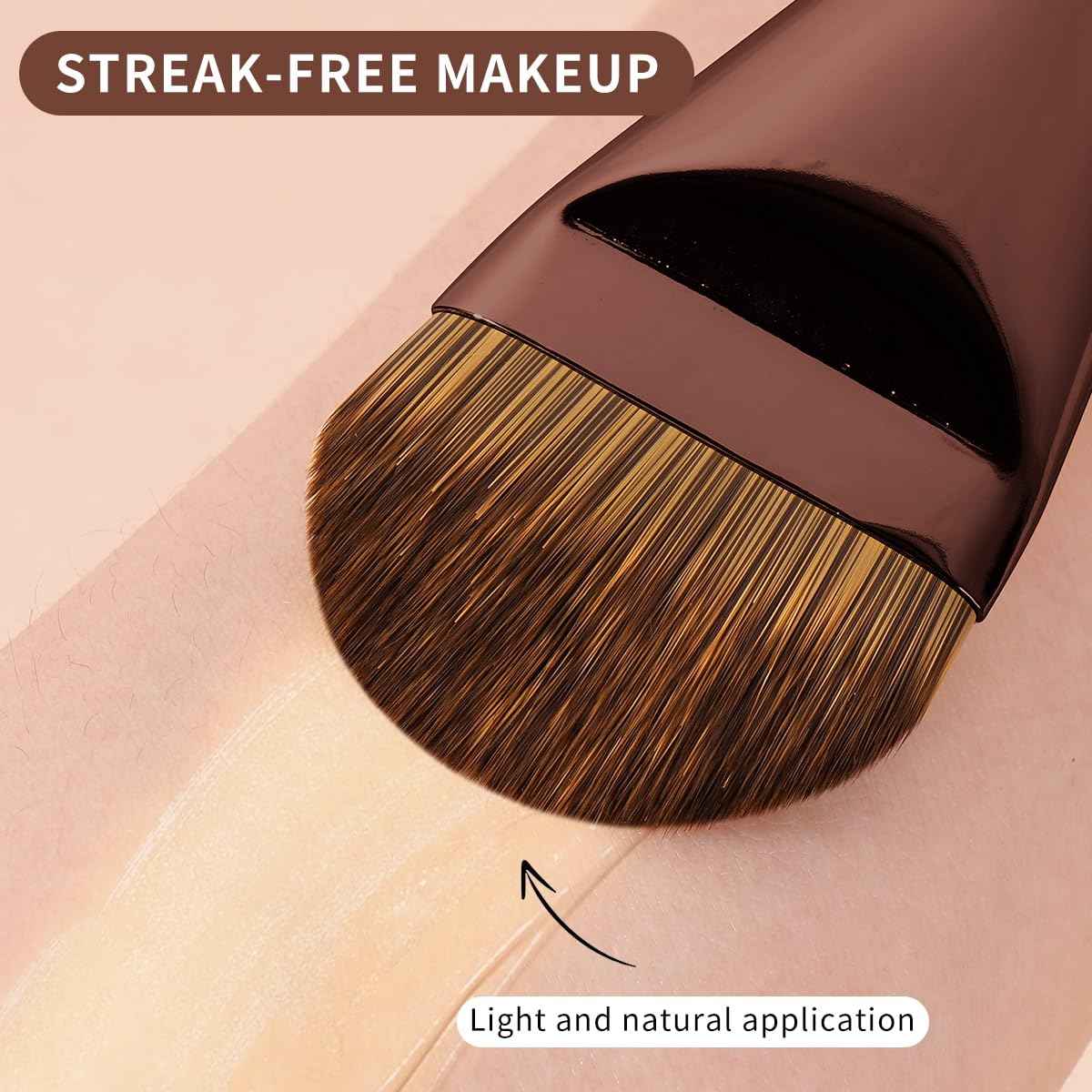 MAANGE 5 PCS Foundation Makeup Brush Set Double-ended Kabuki Mask Contour Brush for Liquid Powder Concealer Cream Cosmetics Blending Makeup Brushes (Coffee)