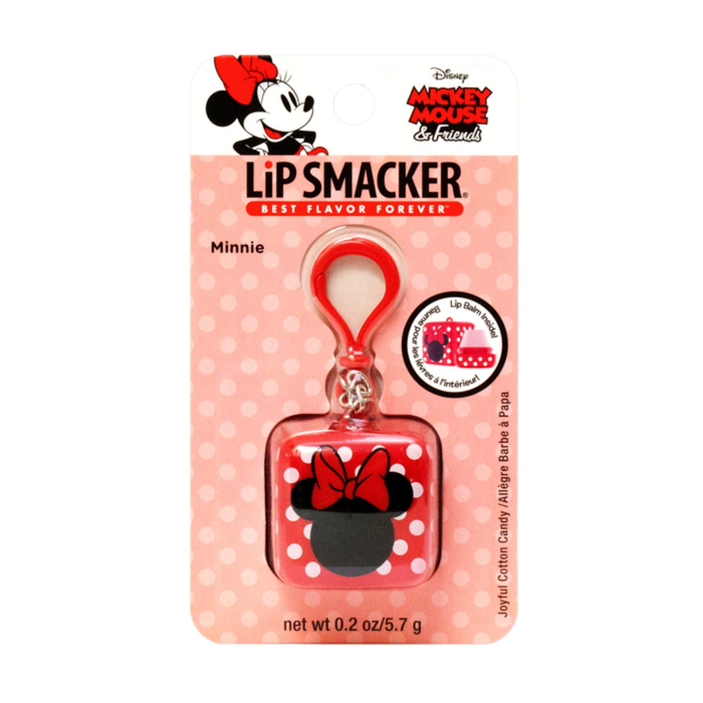 Lip Smacker Disney Minnie Mouse Cube Flavored Lip Balm, Minnie Joyful Cotton Candy, Clear, For Kids