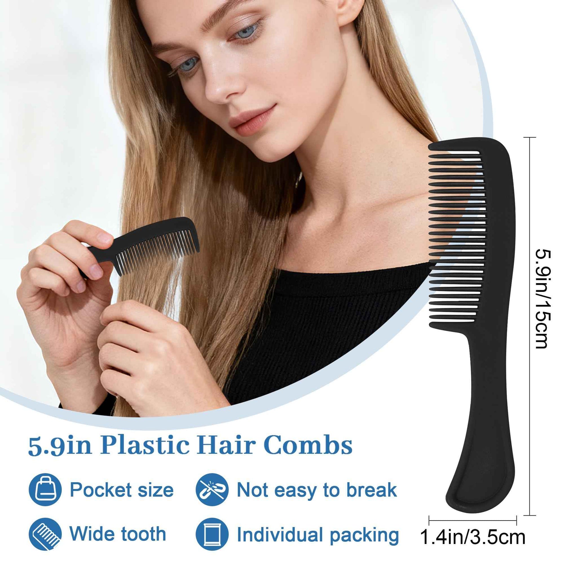 Combs Bulk Individually Wrapped Pocket Travel Hair Combs for Women, Men and Kids, Bulk Comb for Homeless Hotel Shelter Home Charity(black, Pack of 250)