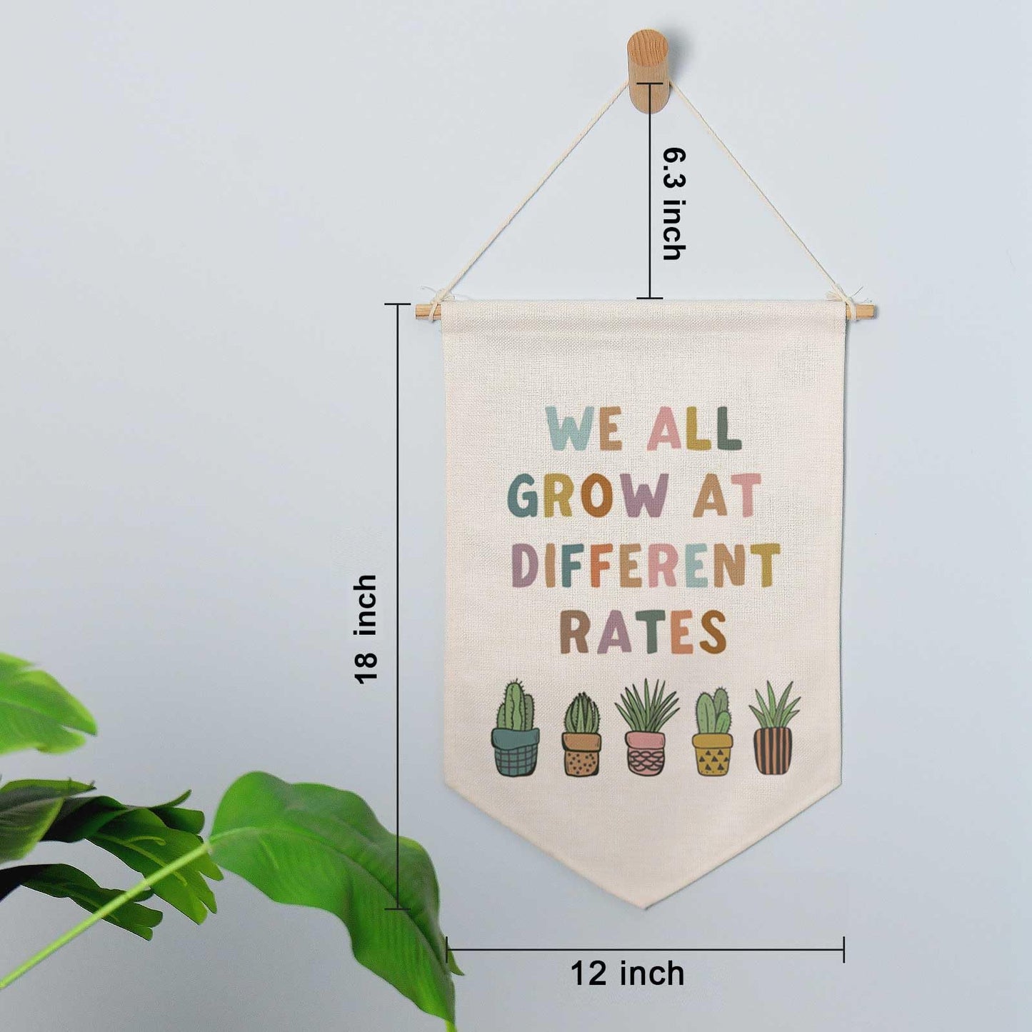 We All Grow At Different Rates Boho Classroom Decor, Classroom Poster, Wall Banner, Flower Decor, Playroom Decor, Be Kind, Child Art, Succulents Poster, School Psychologist Decor