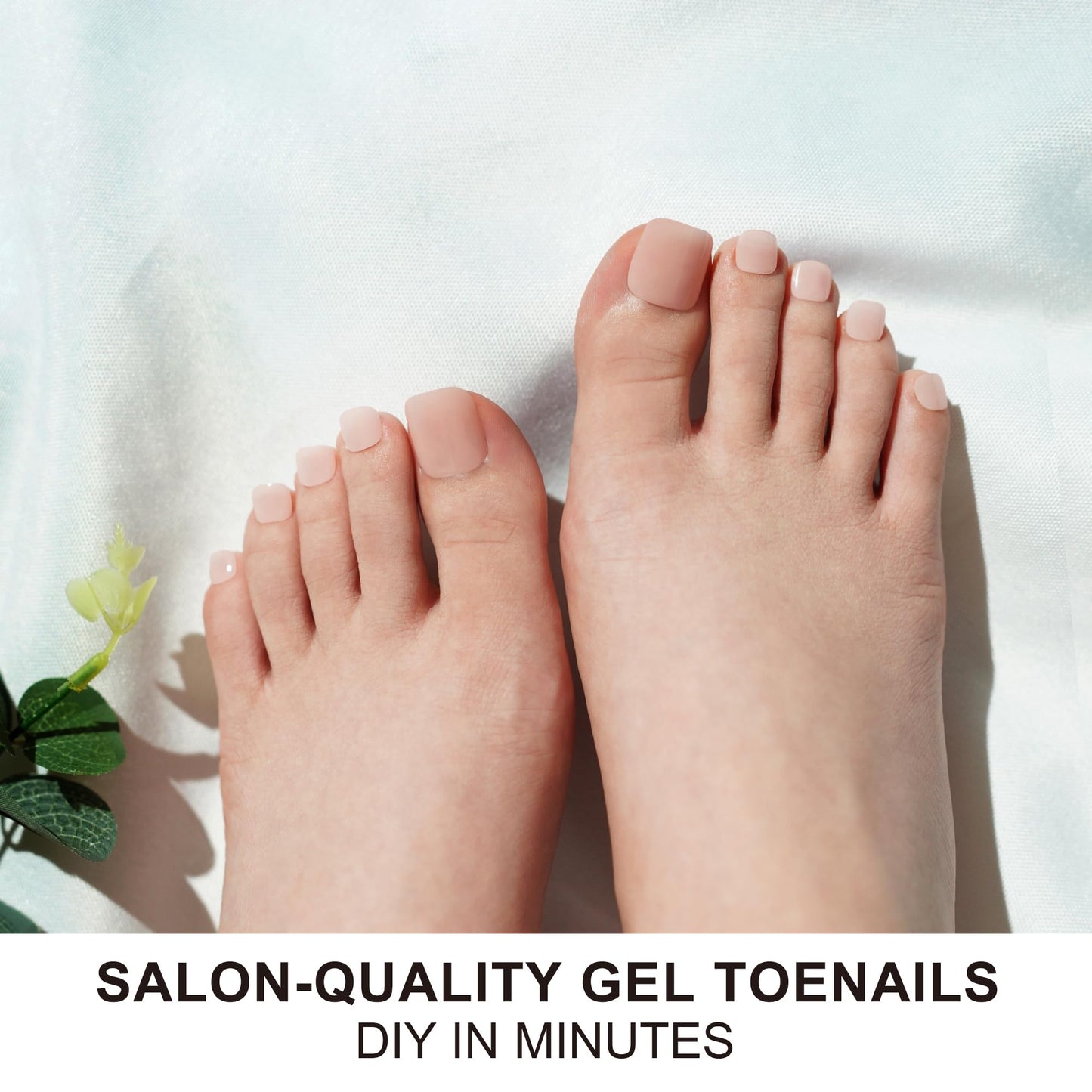 DANNI & TONI Semi Cured Gel Toenail Strips (Tint Nude) Natural Gel Toenail Stickers Gel Pedi Wraps 37 Stickers