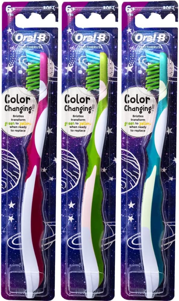 Oral-B Pro-Health Junior CrossAction Galaxy Toothbrush, Ages 6+, Soft - Pack of 4