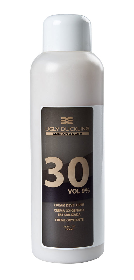 Ugly Duckling Los Angeles Professional 30 Volume (9%) CREAM DEVELOPER 33 oz (1 liter). For salon use, large size. For 2-3 levels of lift. Made in Europe