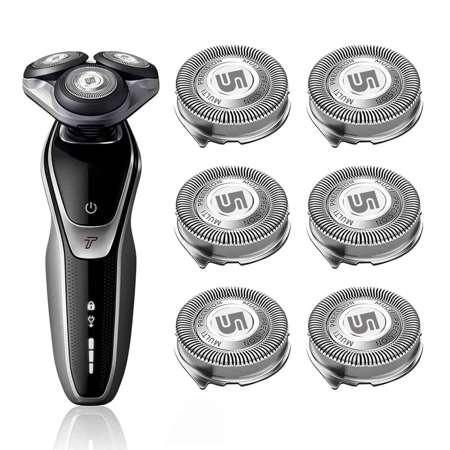 SH50 Replacement Heads for Philips Norelco 5000 Series (S5xxx, AT7xx, AT8xx, PT7xx, PT8xx) - Electric Shaver Blades & Cutters Compatible with Series 5000, AquaTouch, PowerTouch Shavers 6-Pack