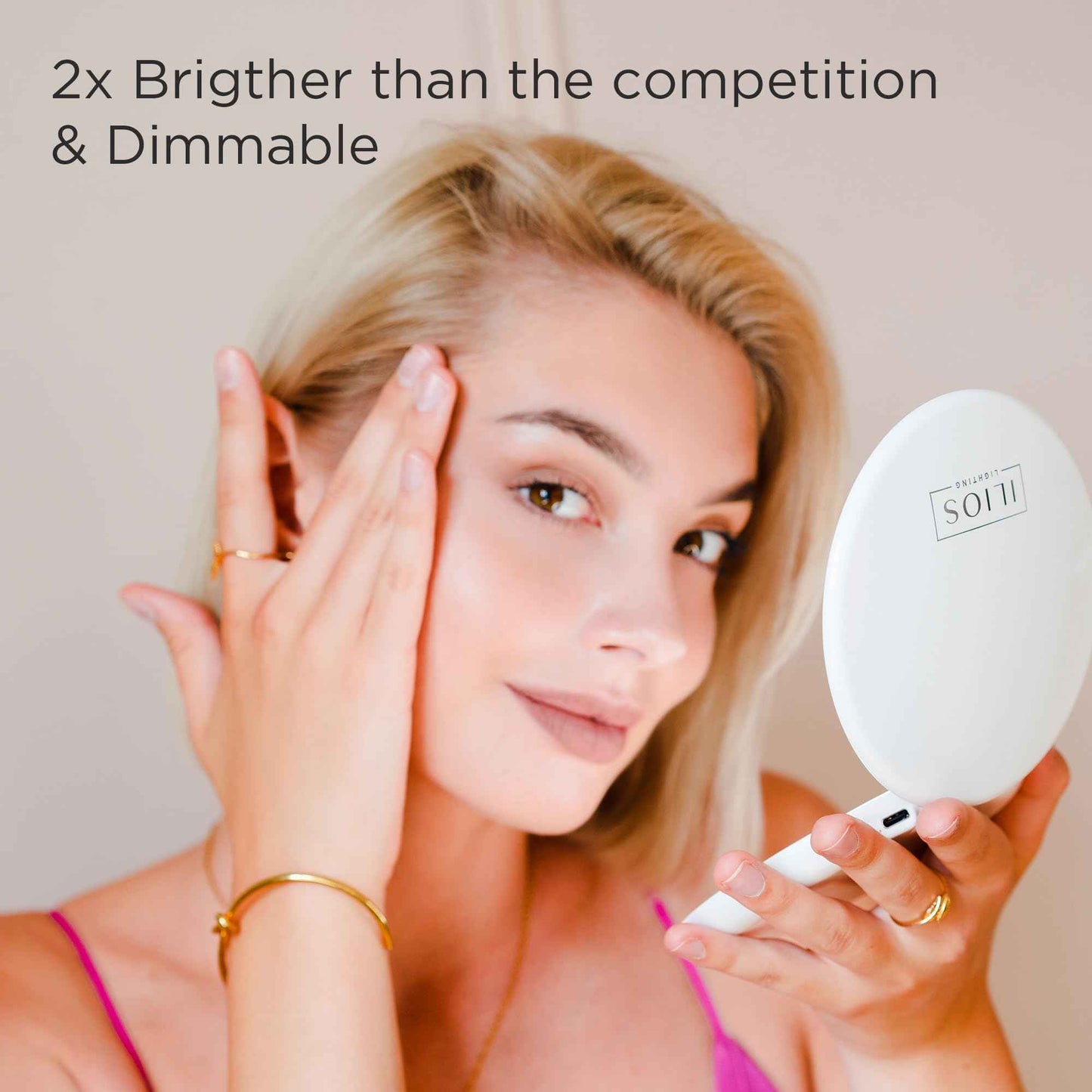 Ilios Lighting LED Compact Mirror with Light and 1x and 10x Magnifying Mirror in 5-inch mini Size Ideal for Trave