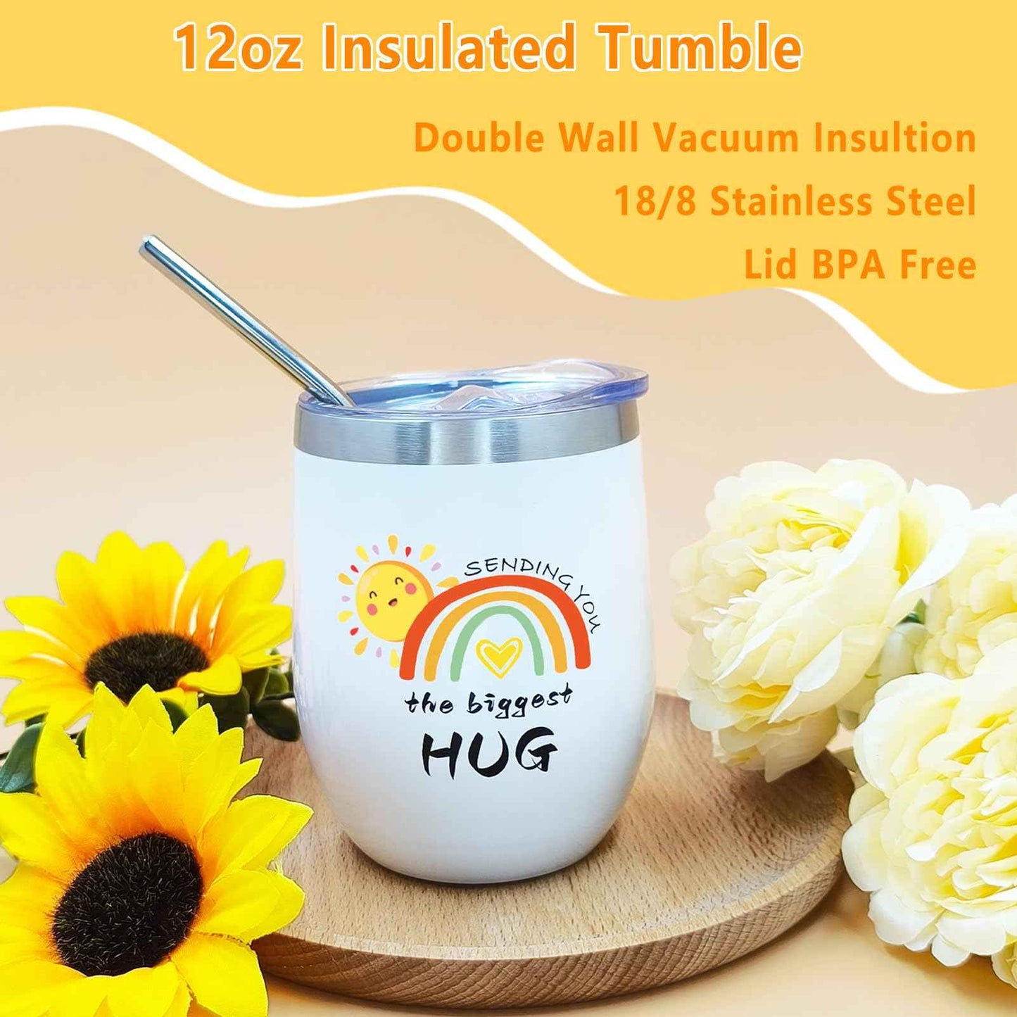 Sunshine Box - Sunflower Get Well Soon Gift Baskets for Women Girls - Ideal Care Package for Wife, New Moms,Sisters, Friends, People with Depression Mastectomy Post-surgery Recovery