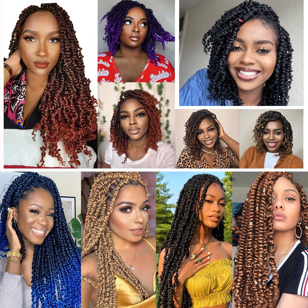 10 Inch Pre-twisted Passion Twist Crochet Hair 1 Packs Pre-looped Passion Twists Crochet Braids Synthetic Braiding Hair Extension (10 Inch (Pack of 1), 1B/350#)