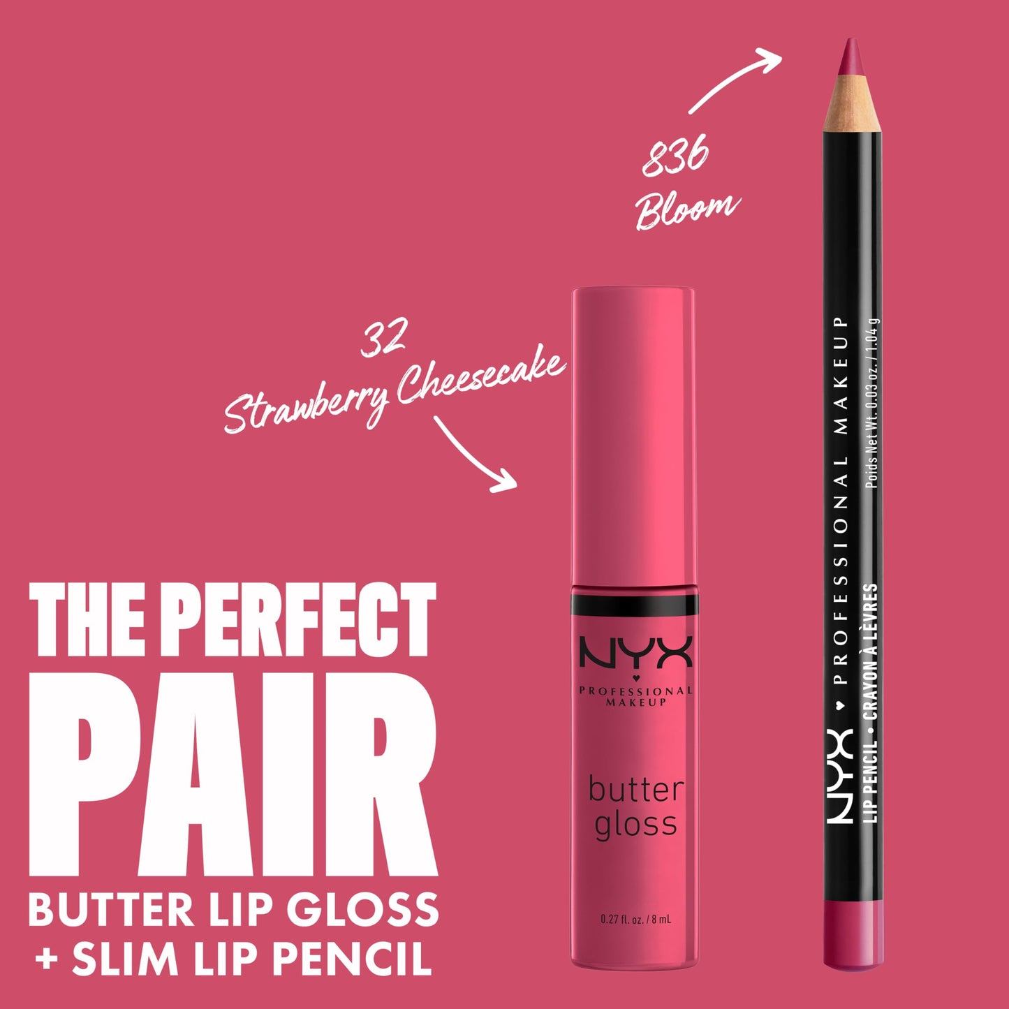 NYX PROFESSIONAL MAKEUP Butter Gloss, Non-Sticky Lip Gloss - Strawberry Cheesecake (Warm Pink)