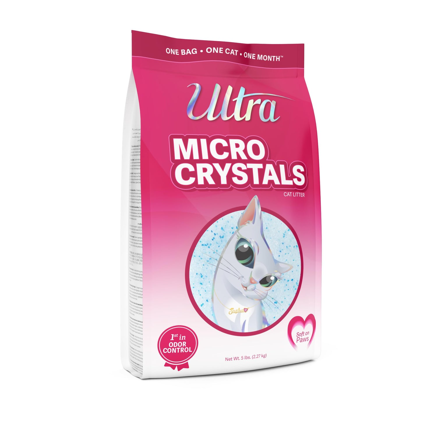 Ultra Micro Crystals Premium Cat Litter - 99.9% Dust Free, Soft on Paws, Fragrance Free - 15 Lbs. Total (3pk of 5 Lbs.)