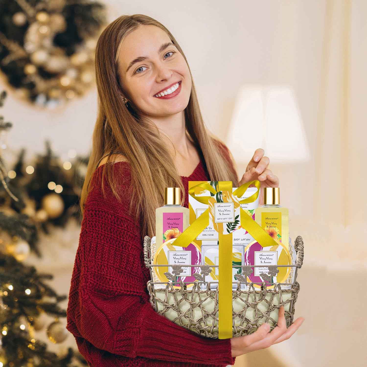 Gift Set for Women, Bath Sets for Women Gift, 9Pcs Relaxing Spa Gift Basket for Women Includes Bubble Bath, Shower Gel, Body Lotion, Birthday Spa Gifts, Mothers Day Gifts for Mom