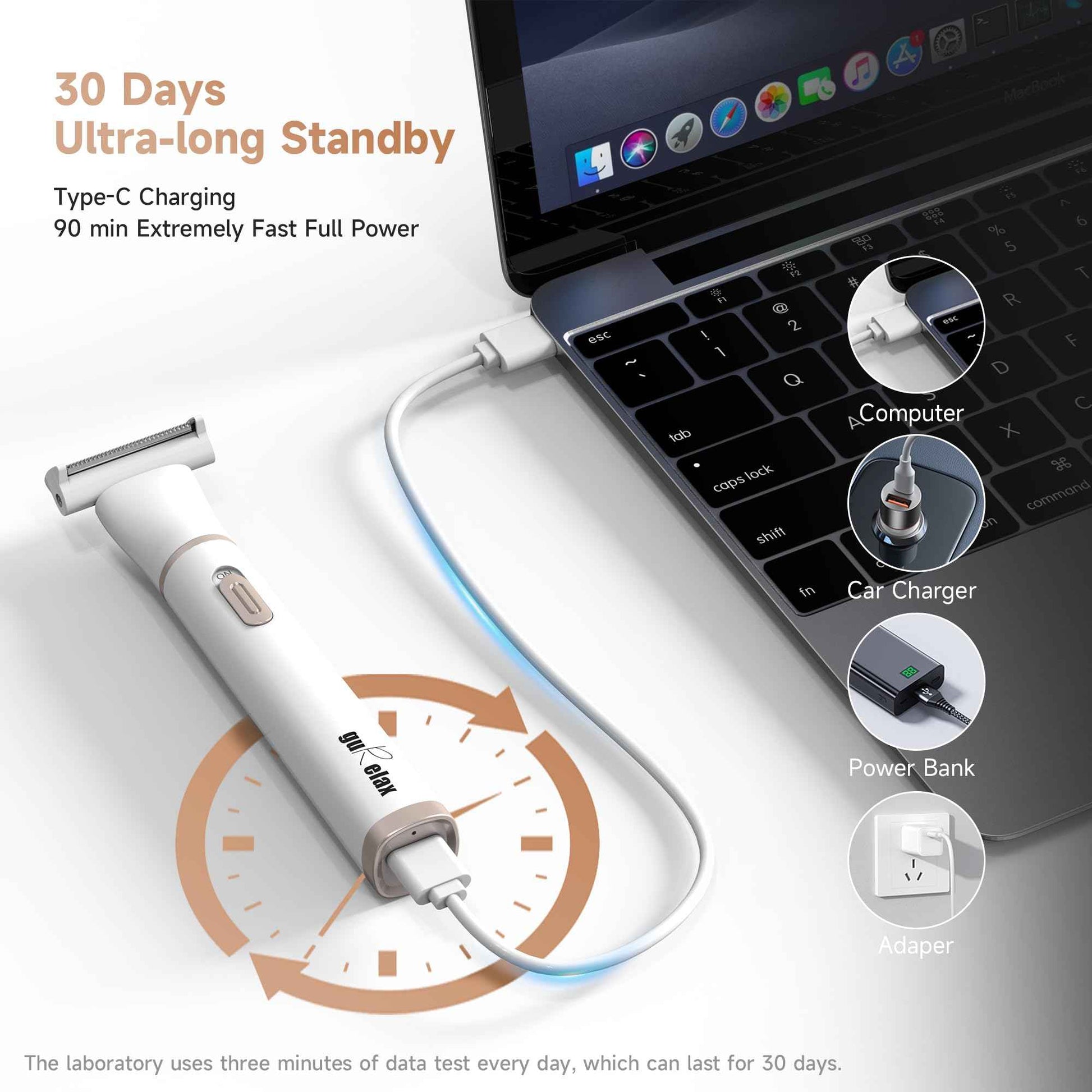 Gurelax Electric Body Hair Trimmer - Groin Trimmer for Men - Bikini Trimmer Women - 5-in-1 Lady Shaver Groomer, IPX7 Waterproof Razor Heads&USB Recharge with Travel Bag